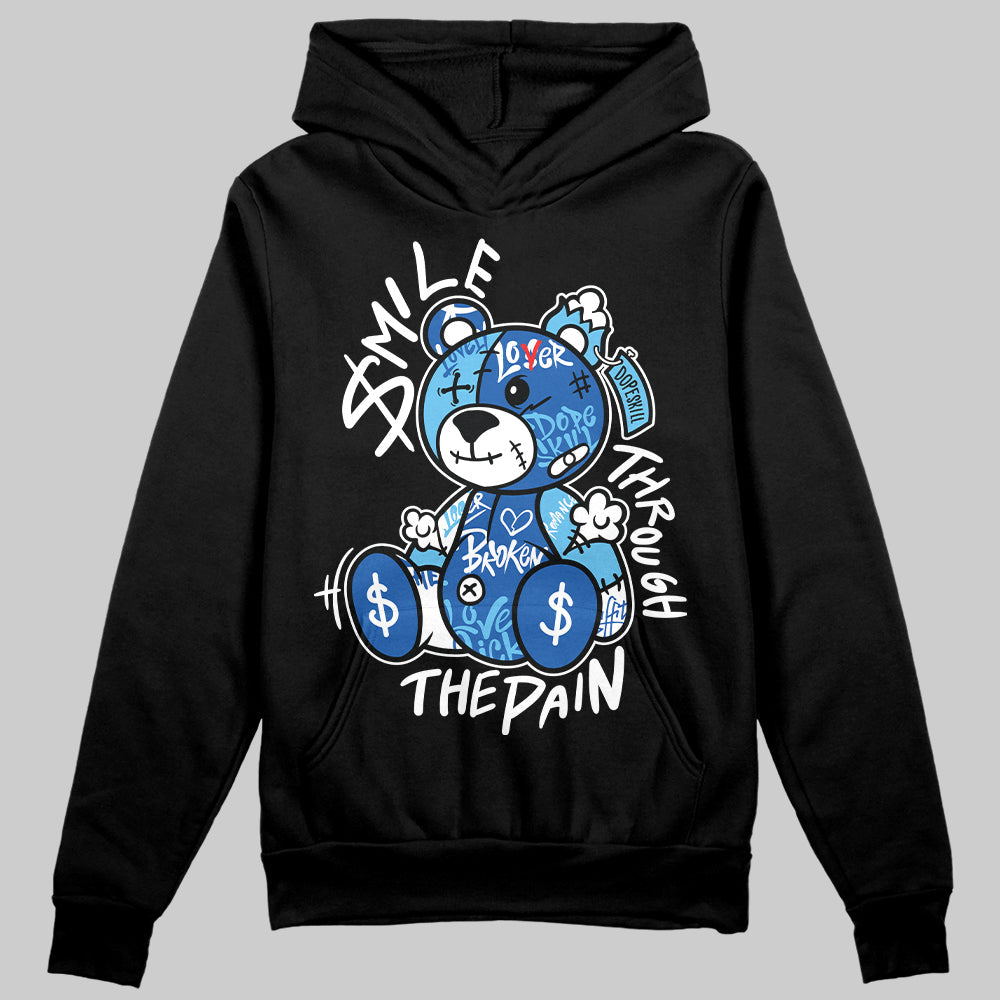 Blueberry 12s superstreetwear Hoodie Sweatshirt Smile Through The Pain Graphic