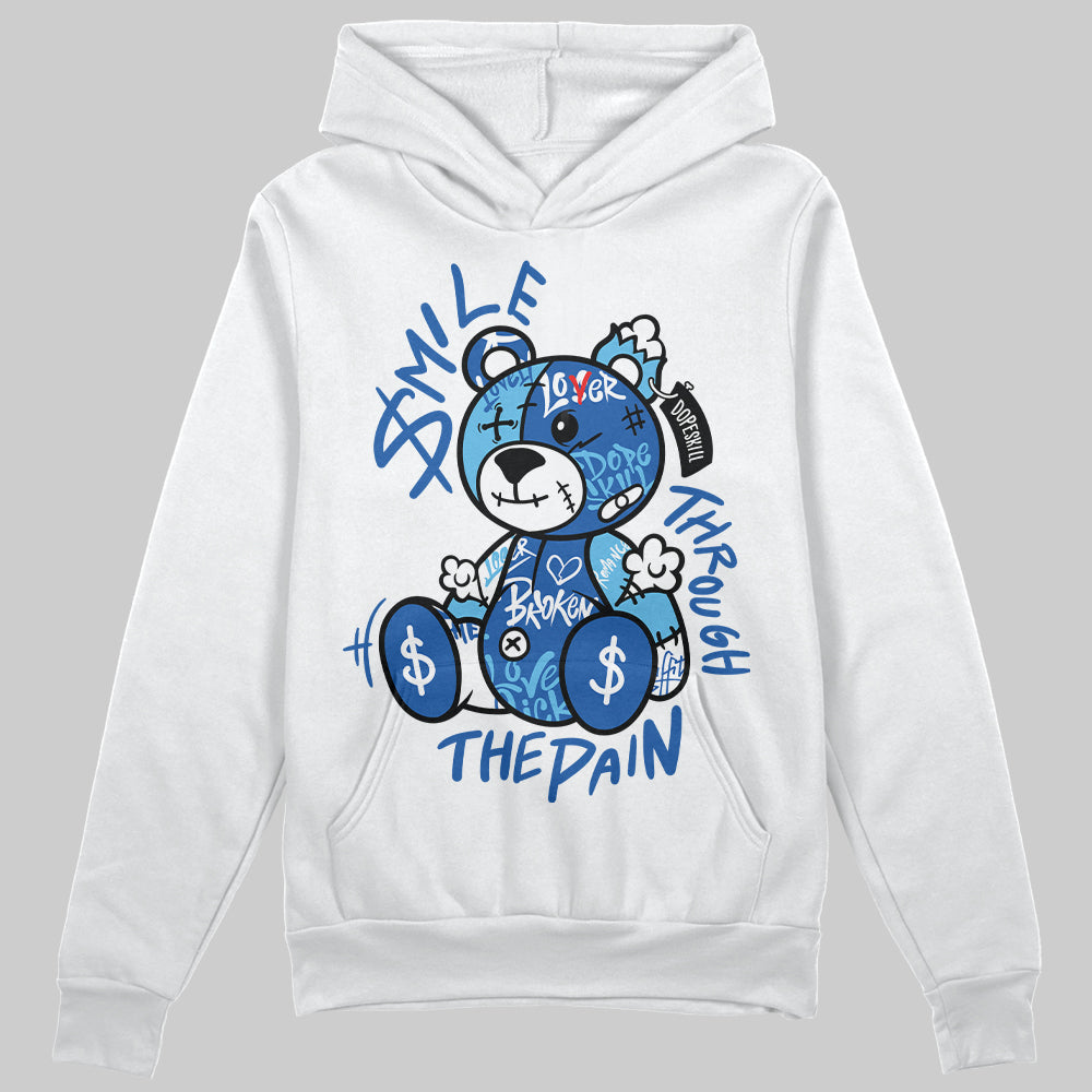 Blueberry 12s superstreetwear Hoodie Sweatshirt Smile Through The Pain Graphic