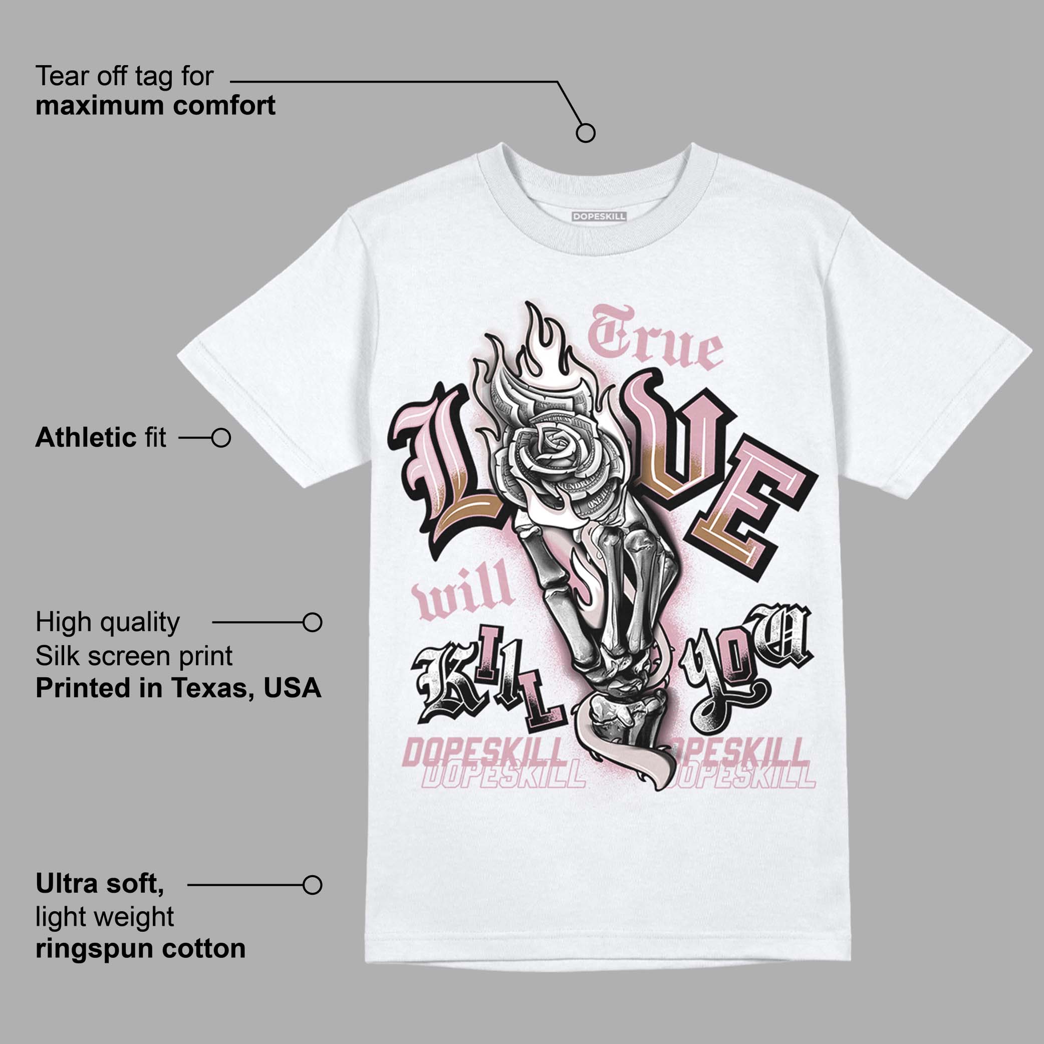Dunk Low Teddy Bear Pink superstreetwear T-Shirt True Love Will Kill You Graphic