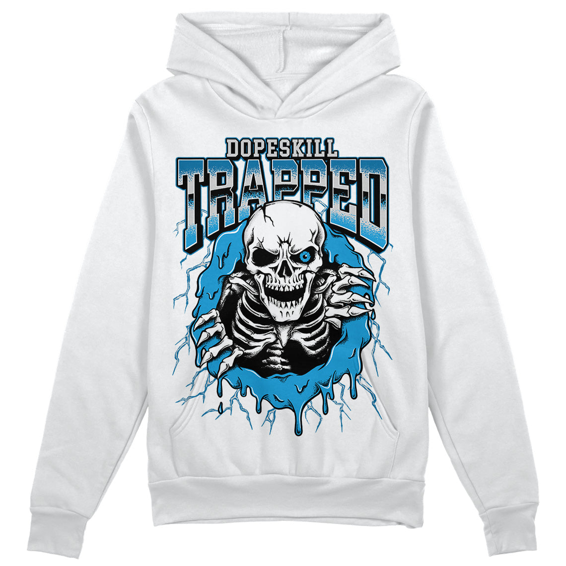 Military Blue 4s superstreetwear Hoodie Sweatshirt Trapped Halloween Graphic