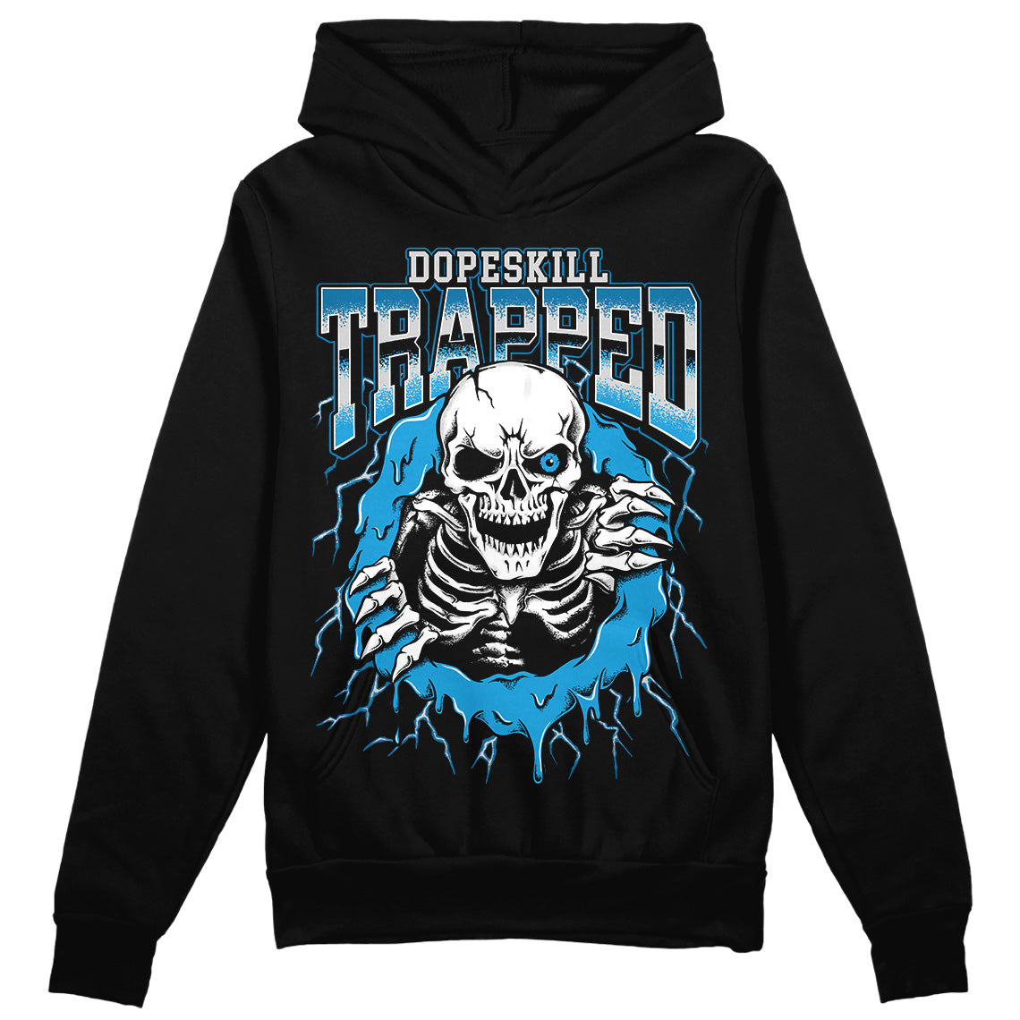 Military Blue 4s superstreetwear Hoodie Sweatshirt Trapped Halloween Graphic