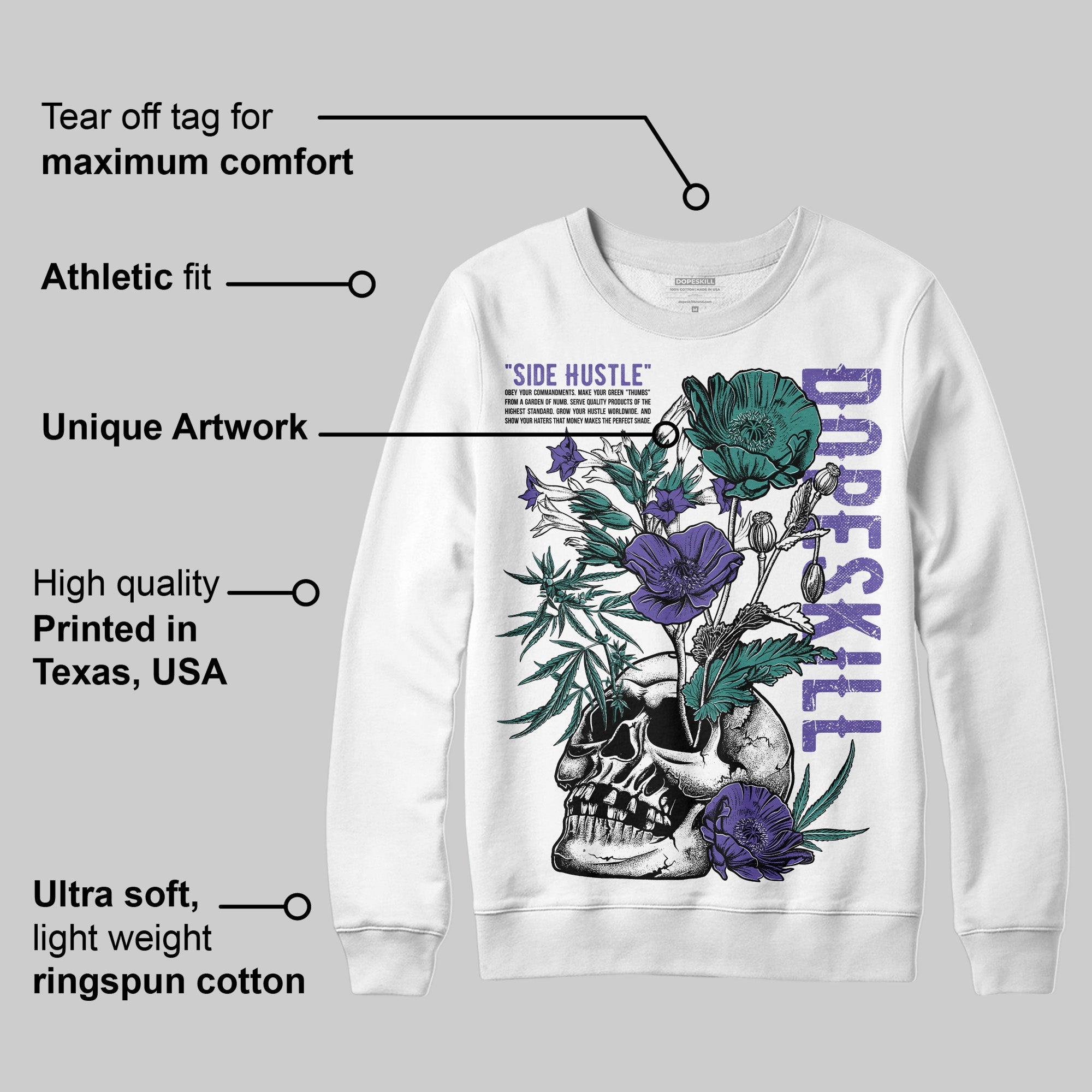 Grape 5s superstreetwear Sweatshirt Side Hustle Graphic