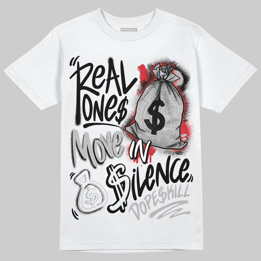 Black Cement 3s superstreetwear T-Shirt Real Ones Move In Silence Graphic