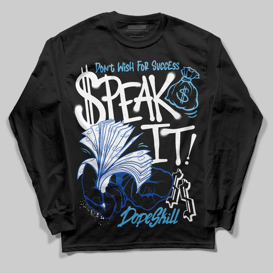 Blueberry 12s superstreetwear Long Sleeve T-shirt Speak It Graphic