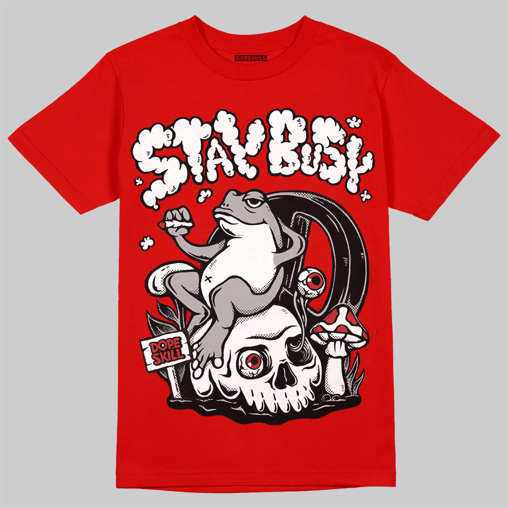 Bred Velvet 11s superstreetwear Red T-shirt Stay Busy Graphic