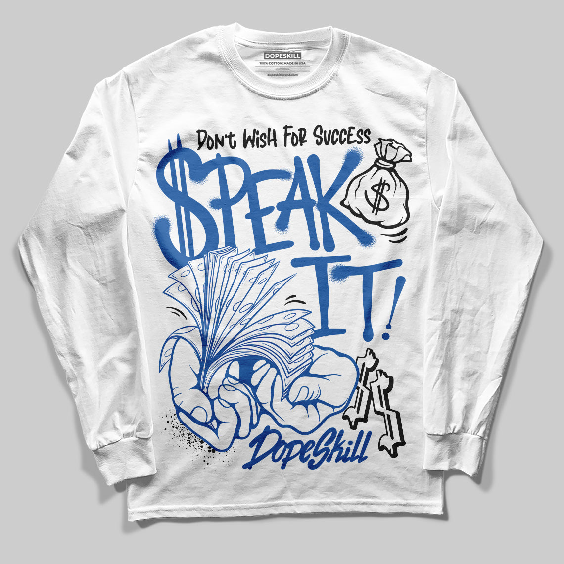 Blueberry 12s superstreetwear Long Sleeve T-shirt Speak It Graphic