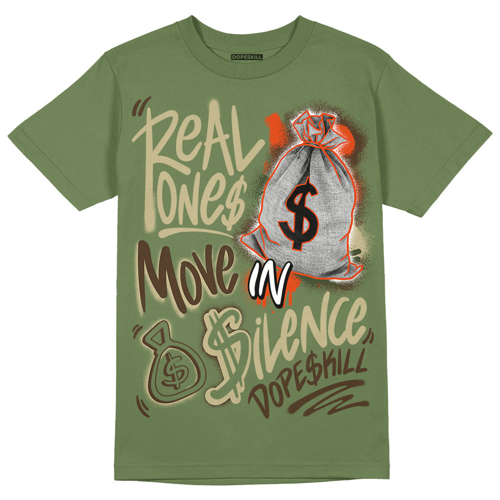 Olive Collection superstreetwear Olive T-shirt Real Ones Move In Silence Graphic