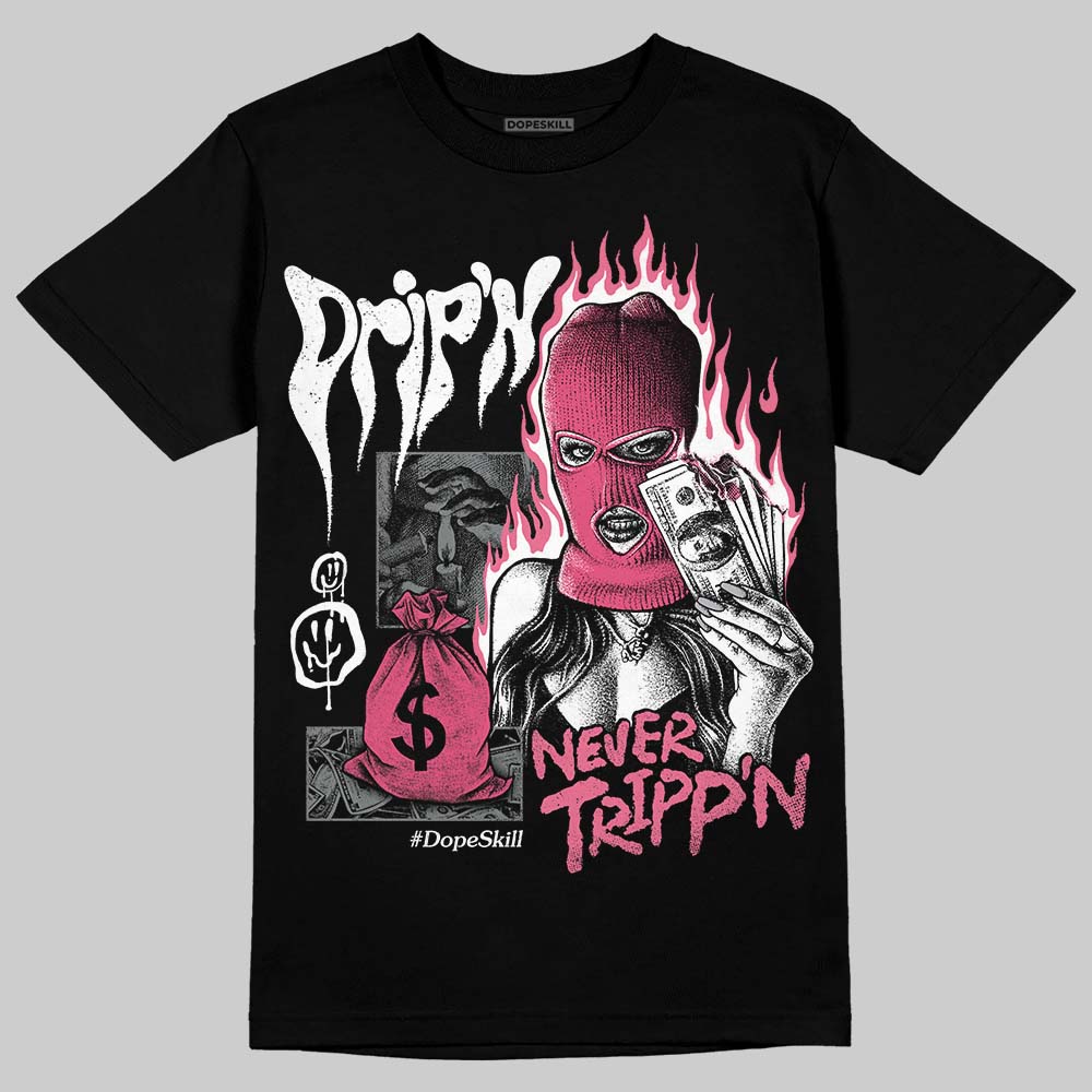 White Fluo Pink superstreetwear T-Shirt Drip'n Never Tripp'n Graphic