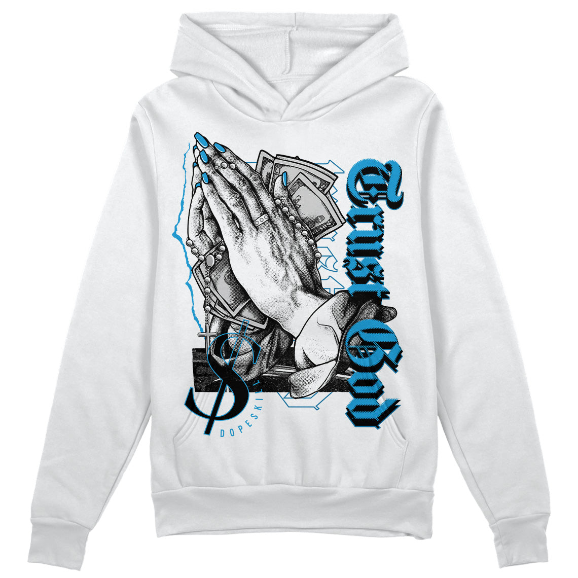 Military Blue 4s superstreetwear Hoodie Sweatshirt Trust God Graphic