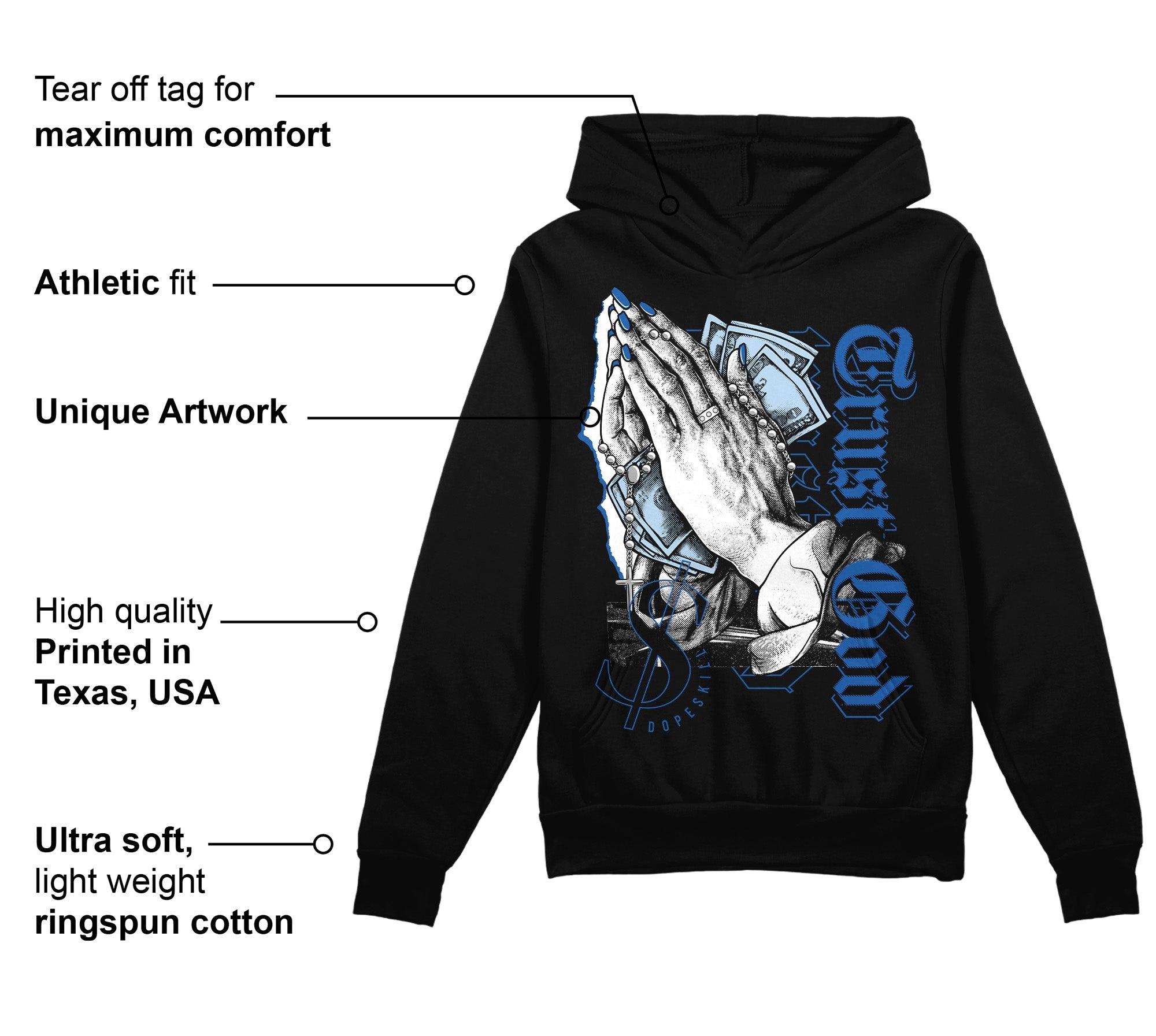 Space Jam 11s superstreetwear Hoodie Sweatshirt Trust God Graphic