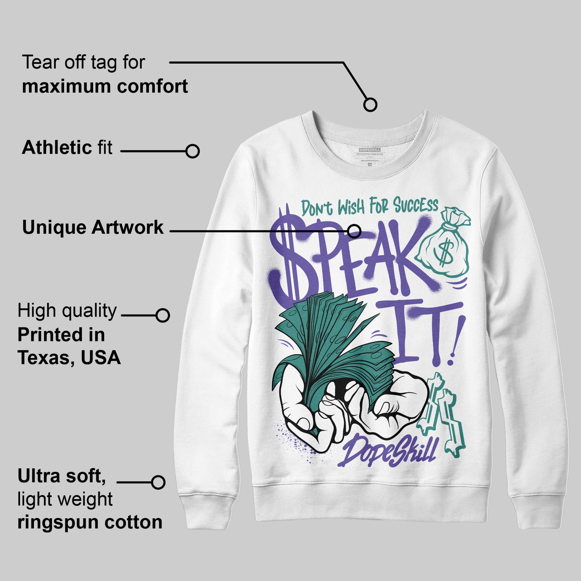 Grape 5s superstreetwear Sweatshirt Speak It Graphic