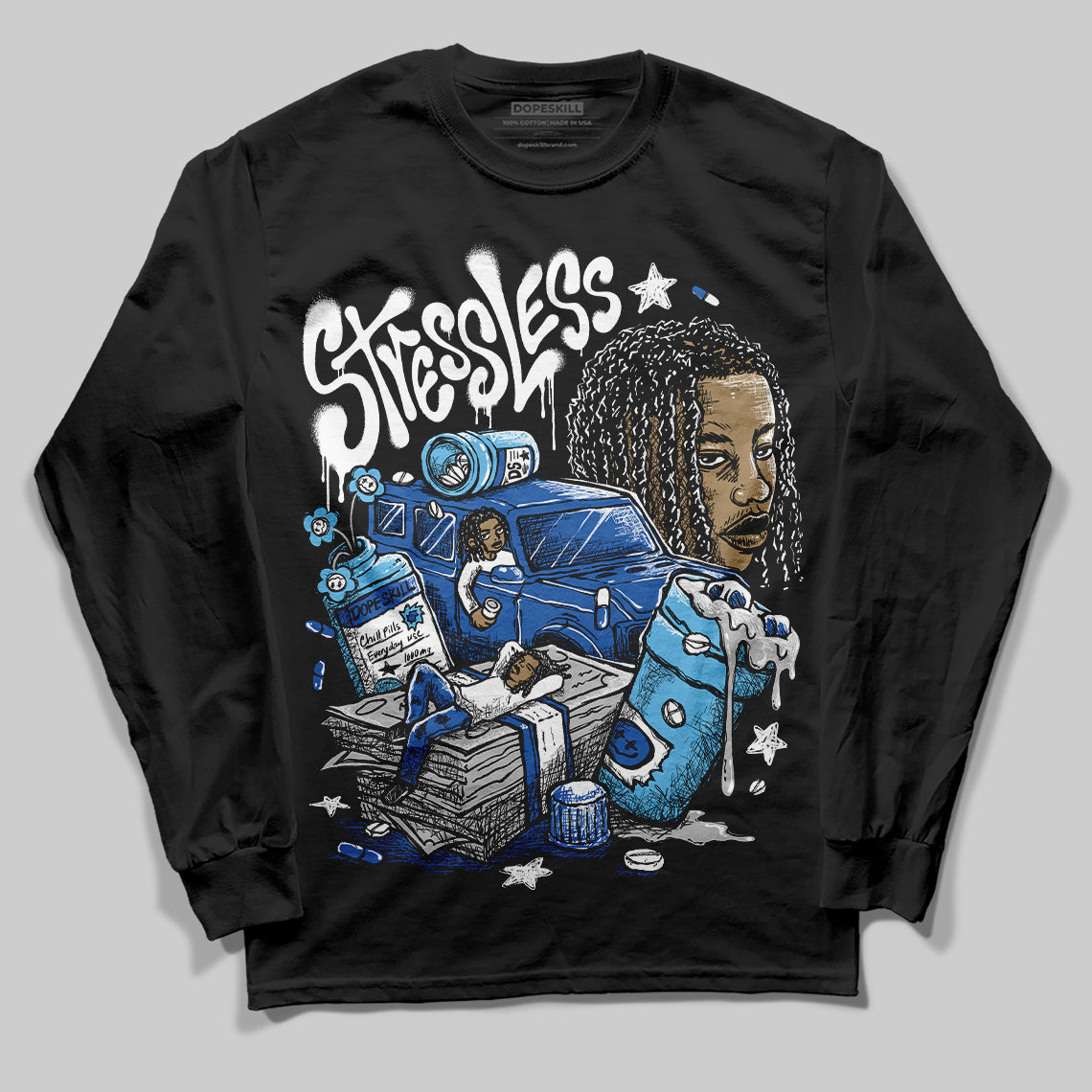 Blueberry 12s superstreetwear Long Sleeve T-shirt Stressless Graphic
