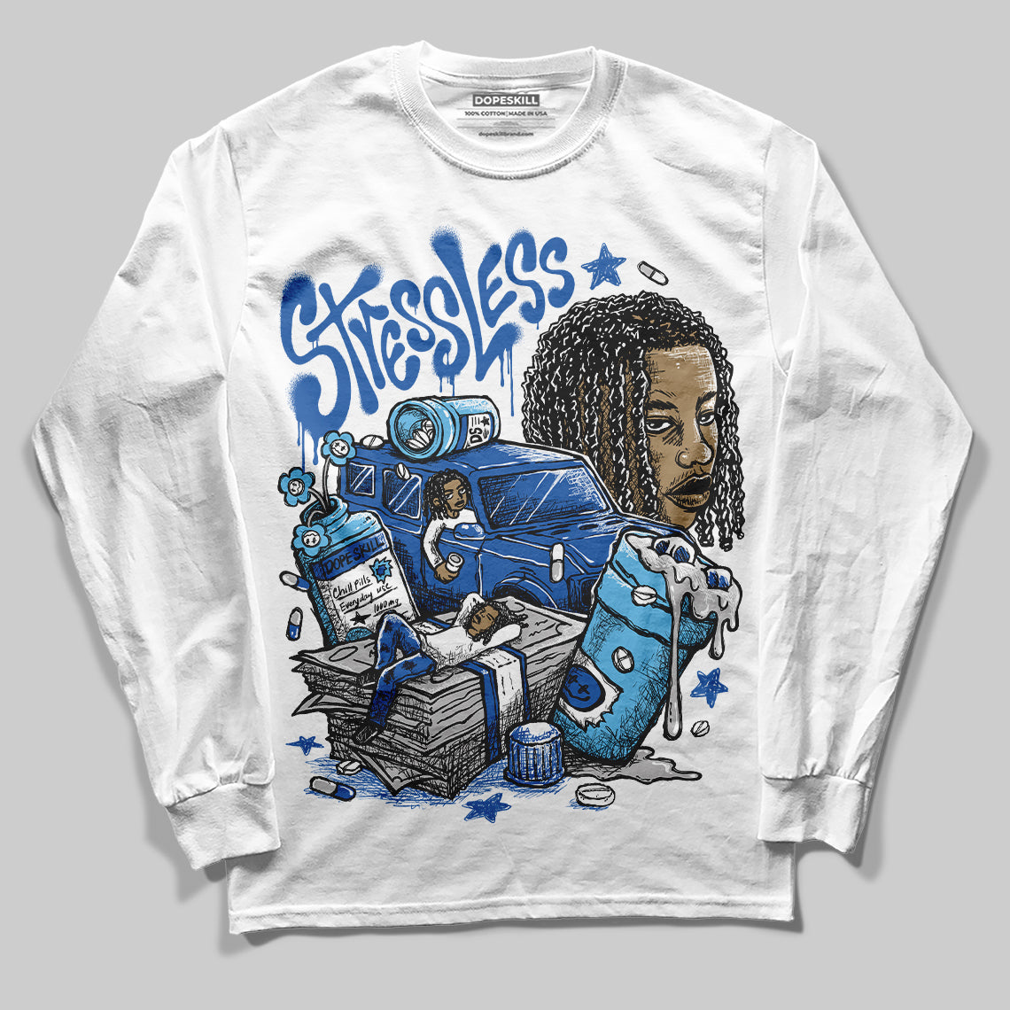 Blueberry 12s superstreetwear Long Sleeve T-shirt Stressless Graphic