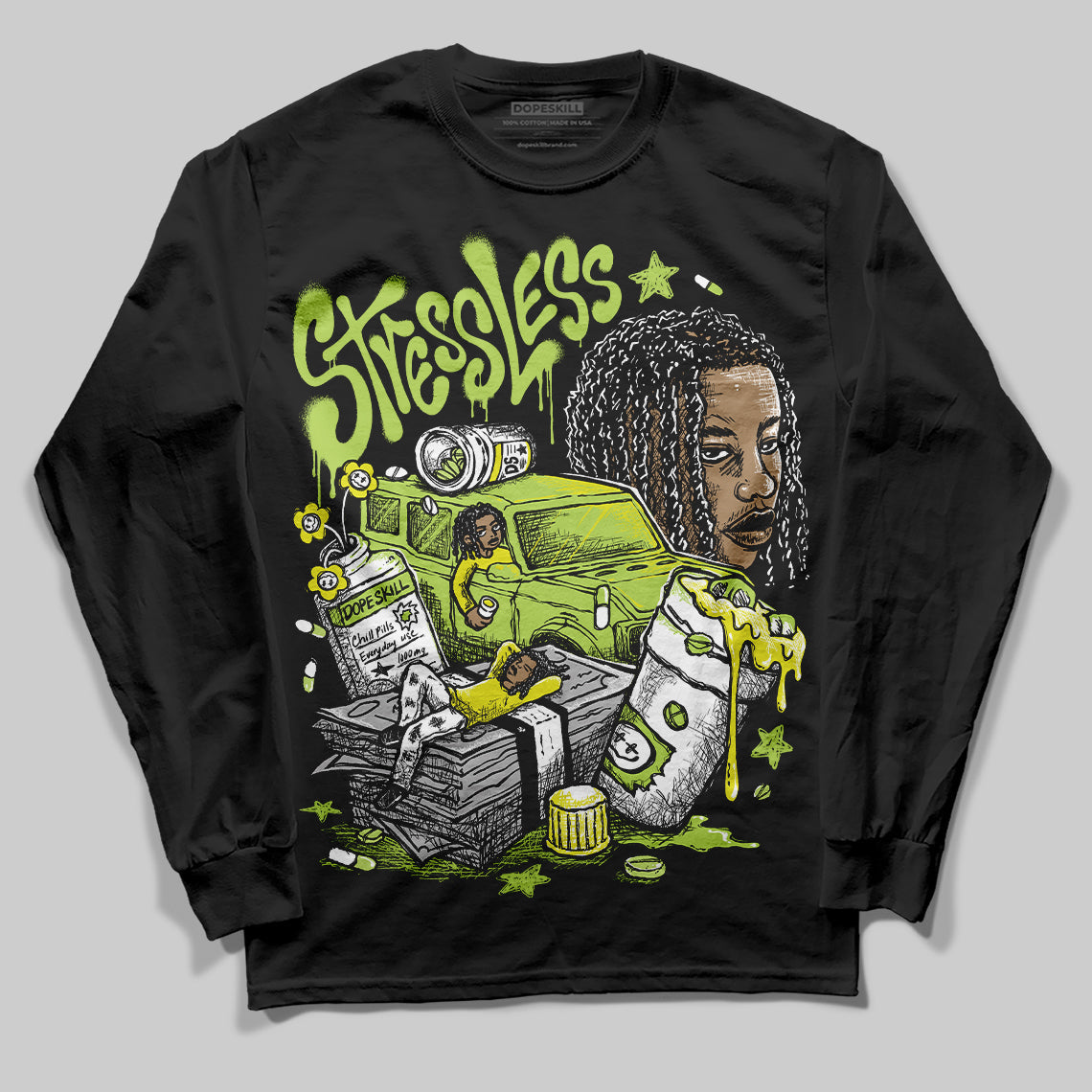 Bright Cactus 13s superstreetwear Long Sleeve T-Shirt Stressless Graphic