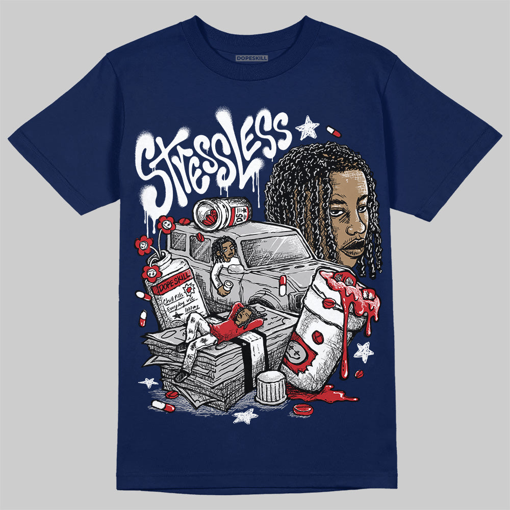Summit White Navy 4s superstreetwear T-Shirt Stressless Graphic