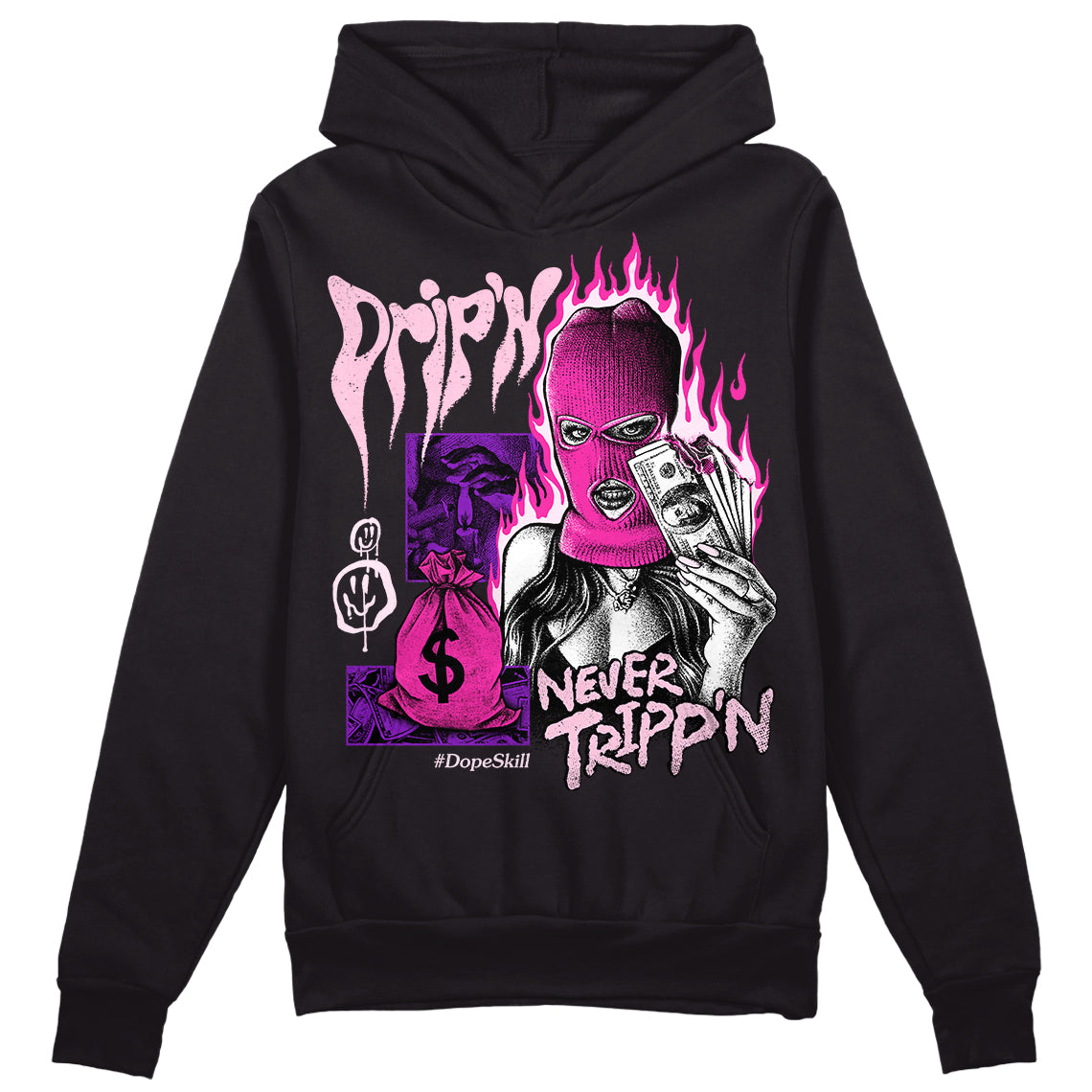 Triple Pink Dunk superstreetwear Hoodie Sweatshirt Drip'n Never Tripp'n Graphic