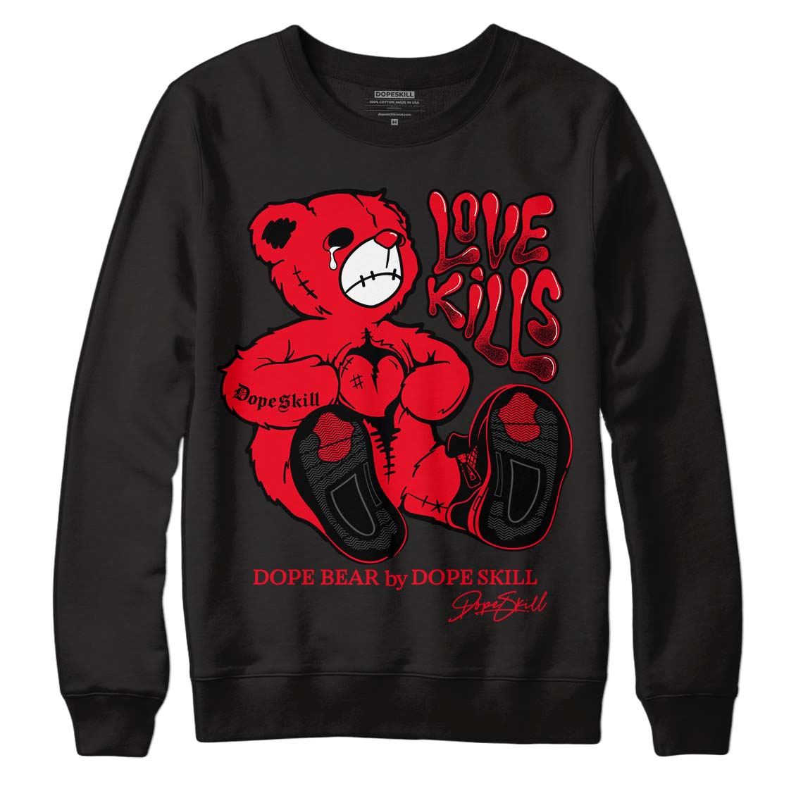 Red Thunder 4s superstreetwear Sweatshirt Love Kills Graphic