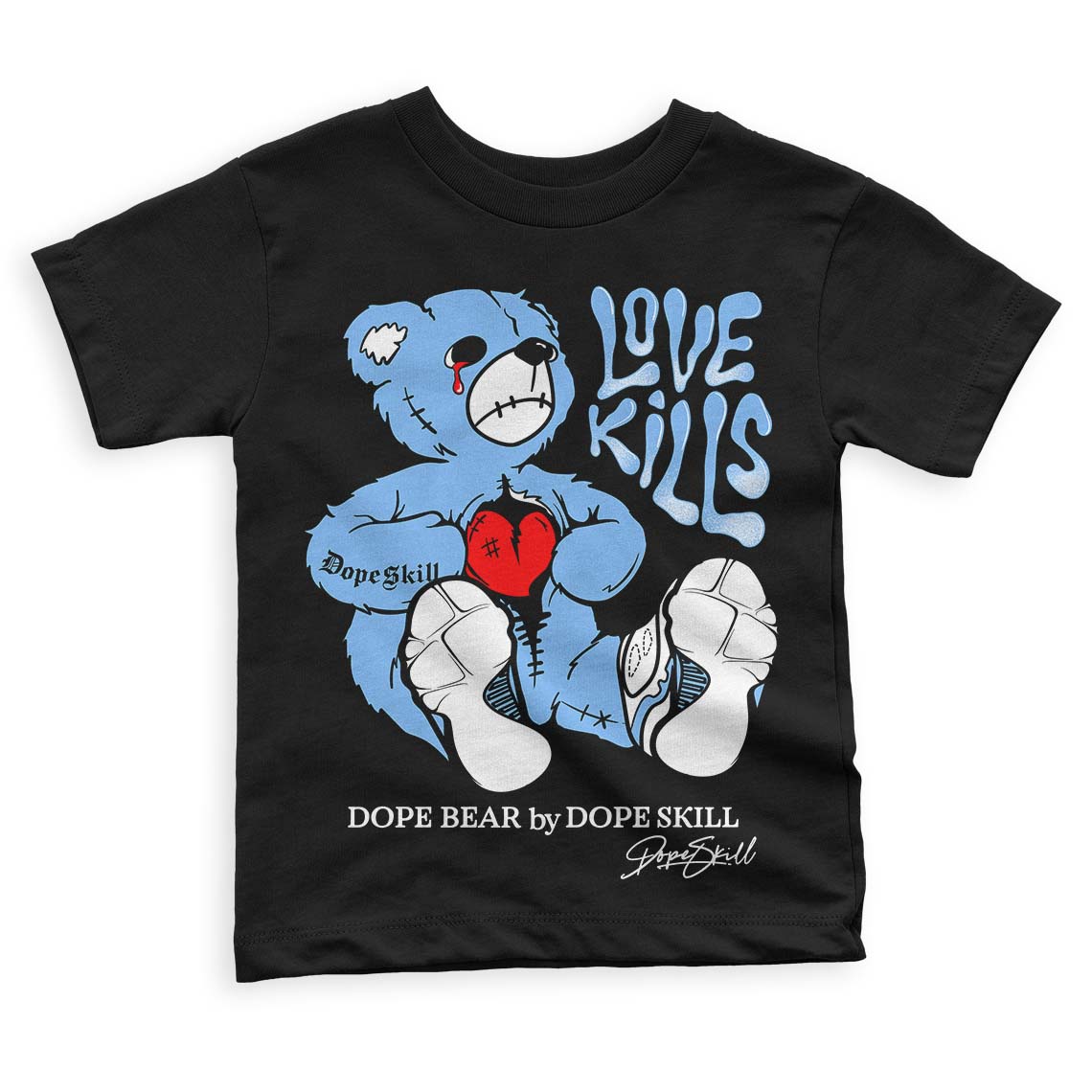 Powder Blue 9s superstreetwear Toddler Kids T-shirt Love Kills Graphic
