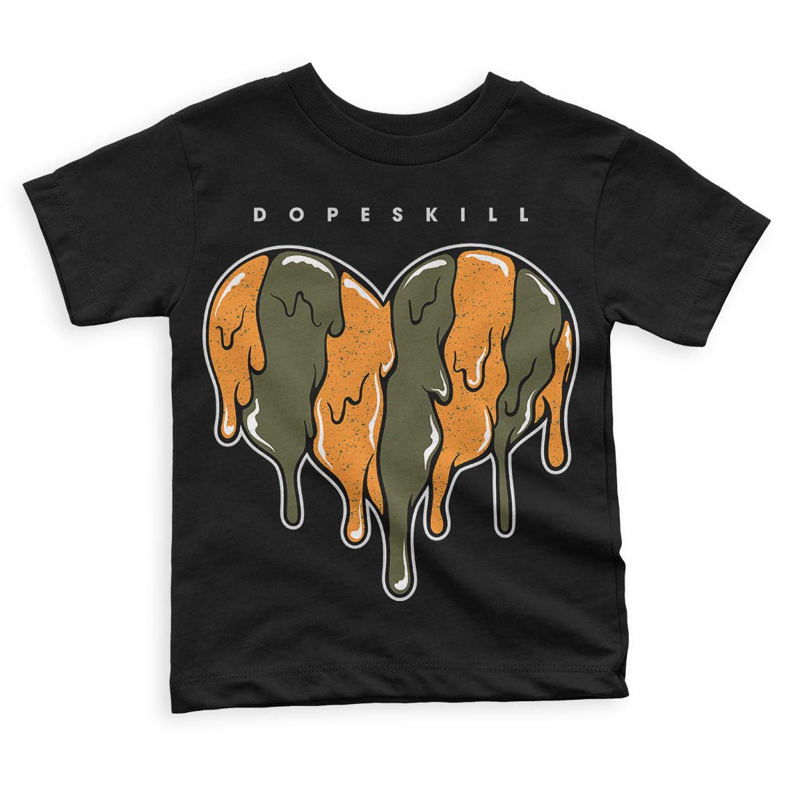 Olive 5s superstreetwear Toddler Kids T-shirt Slime Drip Heart Graphic