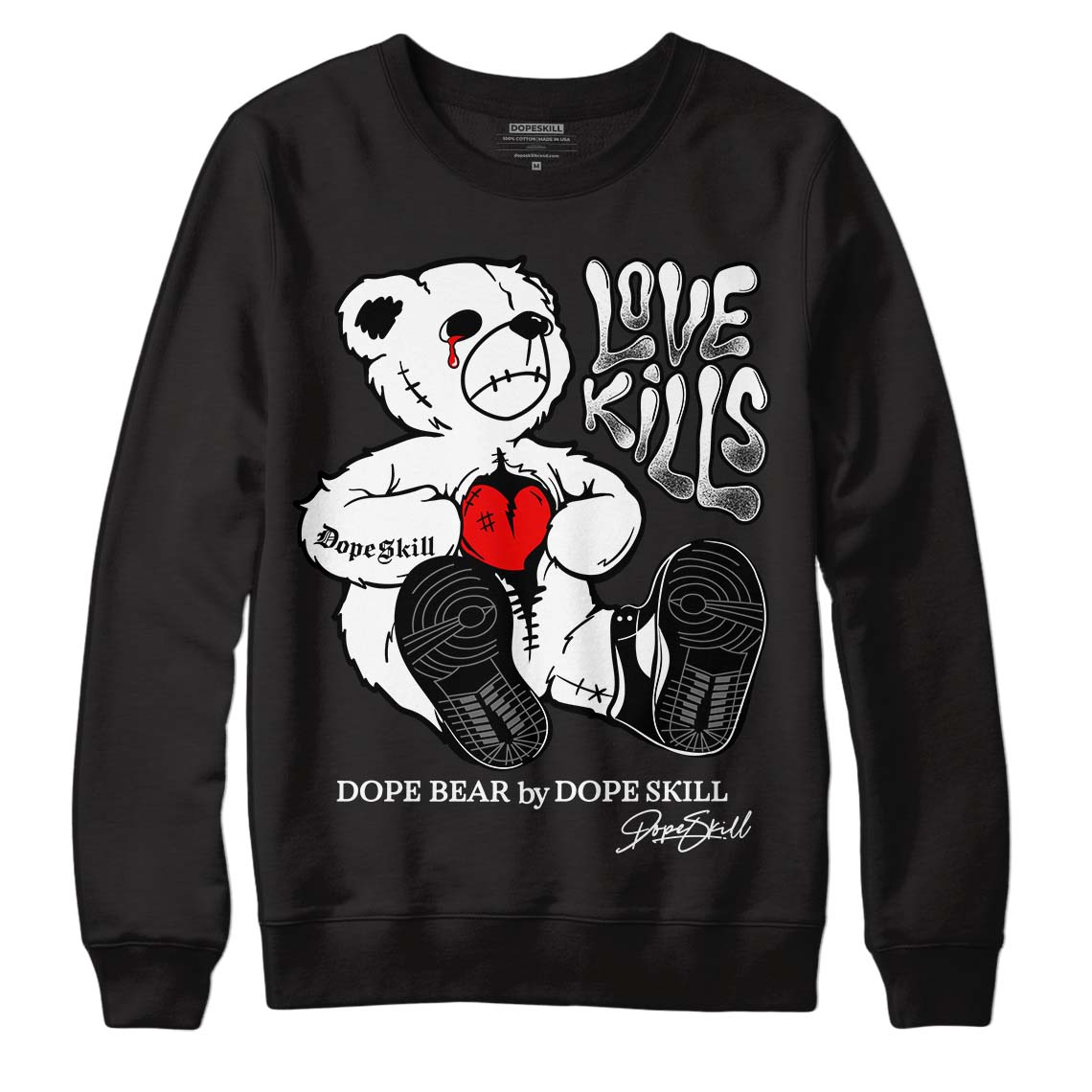 85 Black White 1s superstreetwear Sweatshirt Love Kills Graphic