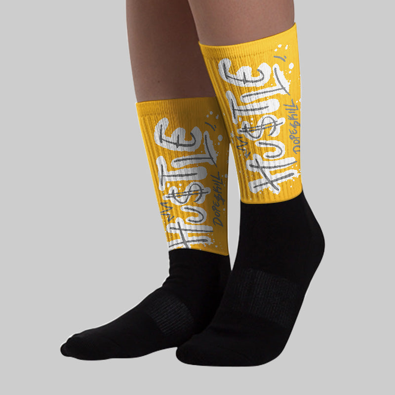 9060 Varsity Gold superstreetwear Sublimated Socks Hustle Graphic