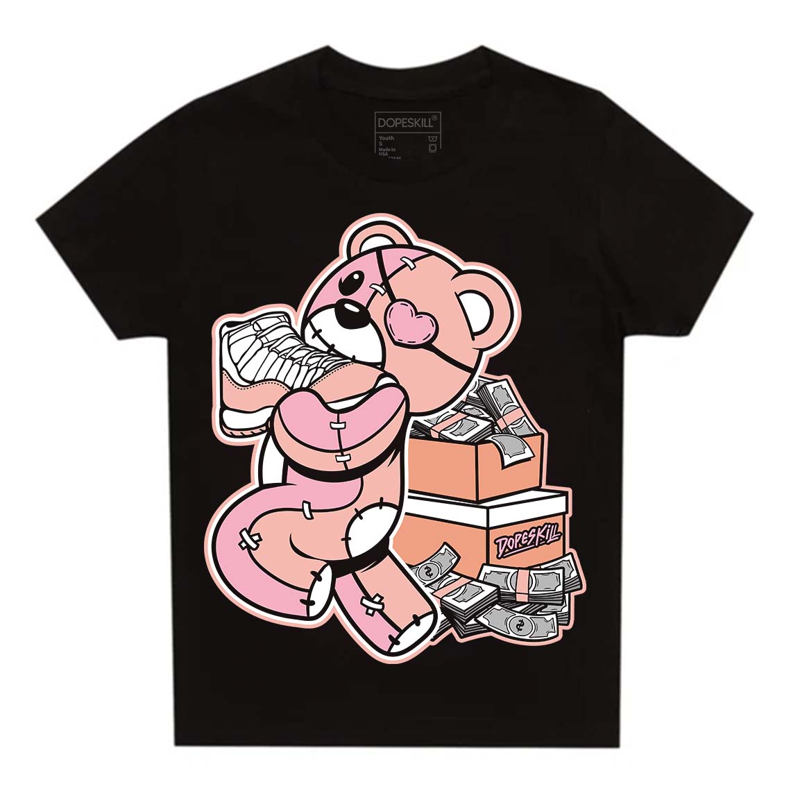Legend Pink 11s superstreetwear Toddler Kids T-shirt Bear Steals Sneaker Graphic