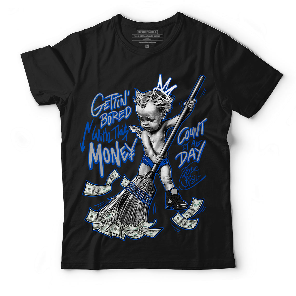 AJ 5 Racer Blue superstreetwear T-Shirt Gettin Bored With This Money Graphic