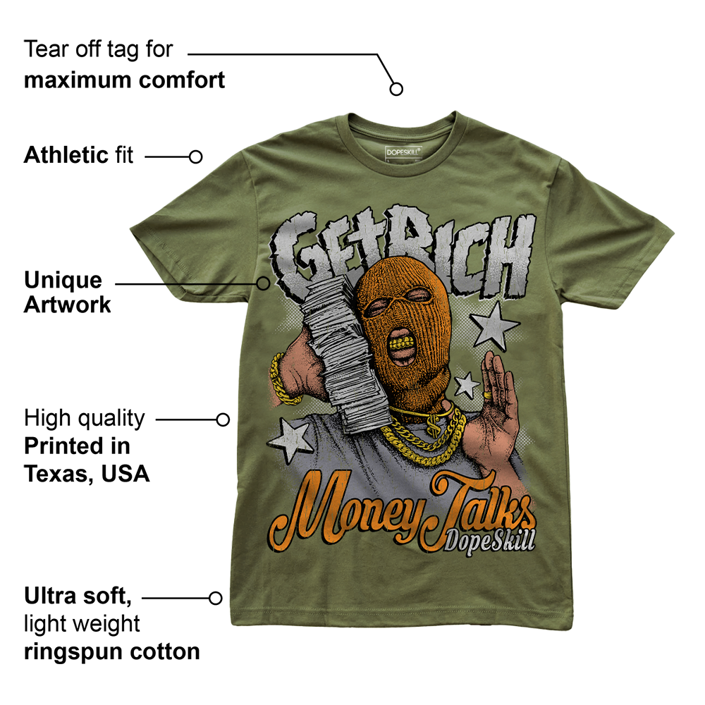 Olive 5s superstreetwear Olive T-shirt Get Rich Graphic