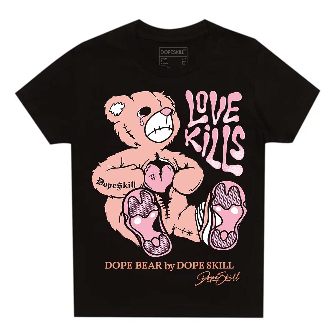 Legend Pink 11s superstreetwear Toddler Kids T-shirt Love Kills Graphic