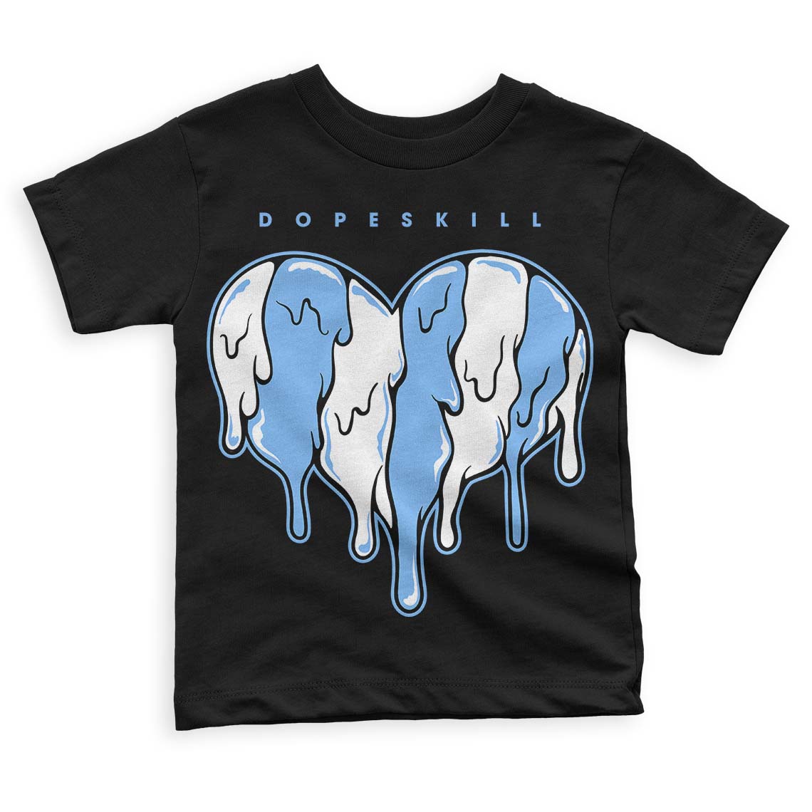 Powder Blue 9s superstreetwear Toddler Kids T-shirt Slime Drip Heart Graphic