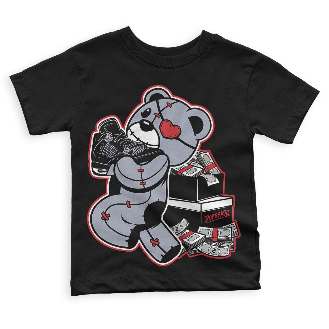 Bred Reimagined 4s superstreetwear Toddler Kids T-shirt Bear Steals Sneaker Graphic