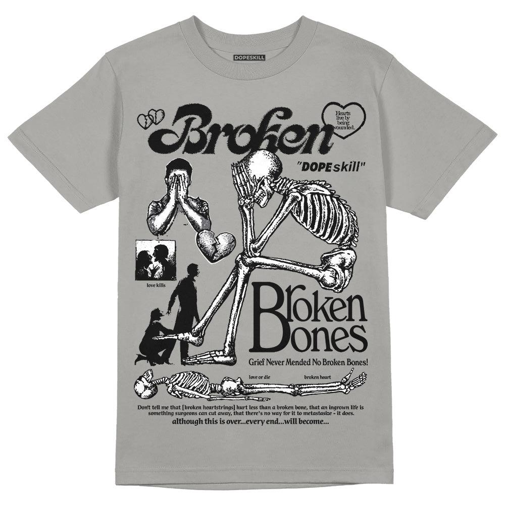 Wet Cement 4s superstreetwear Grey T-shirt Broken Bones Graphic