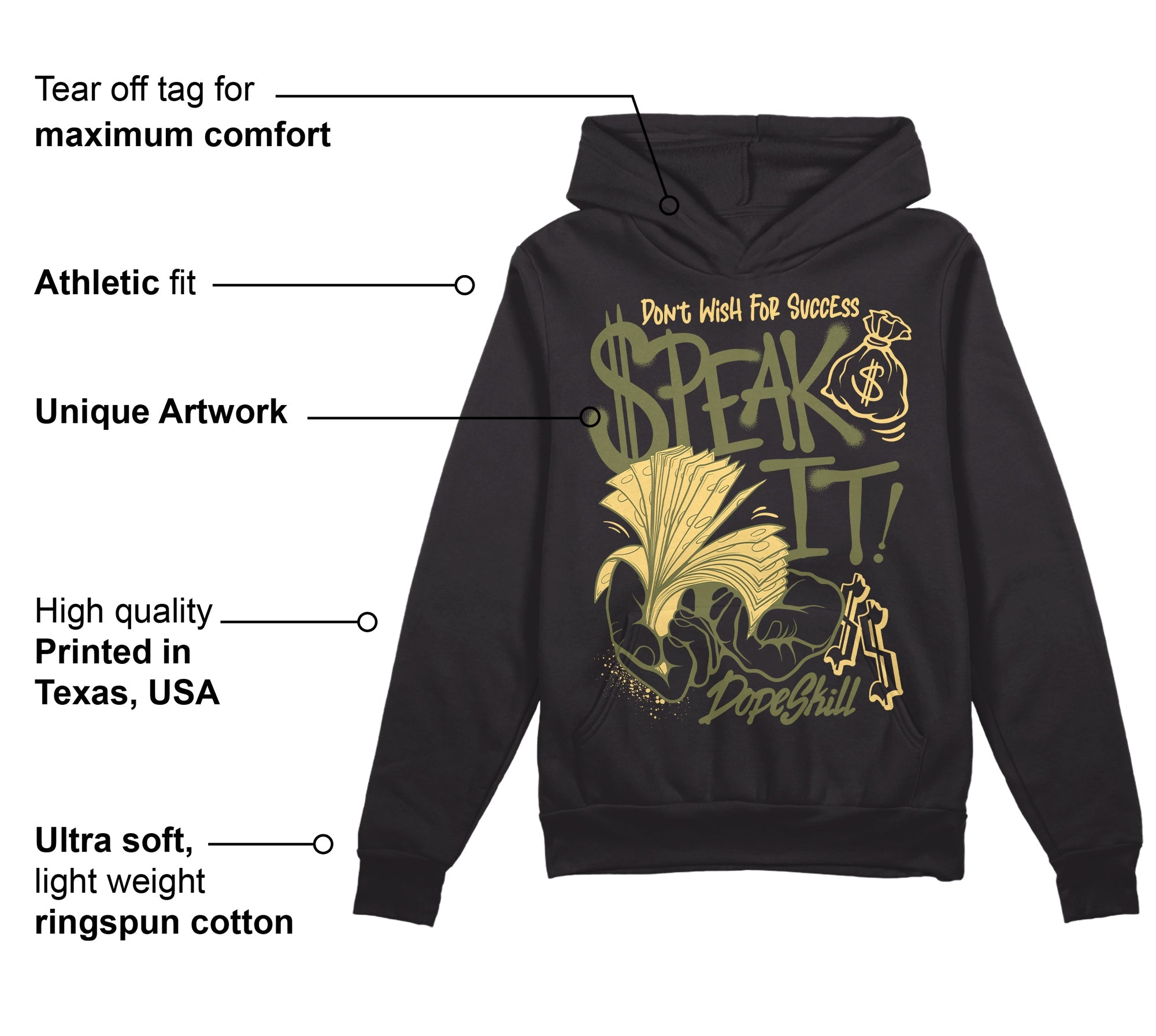 Craft Olive 4s superstreetwear Hoodie Sweatshirt Speak It Graphic