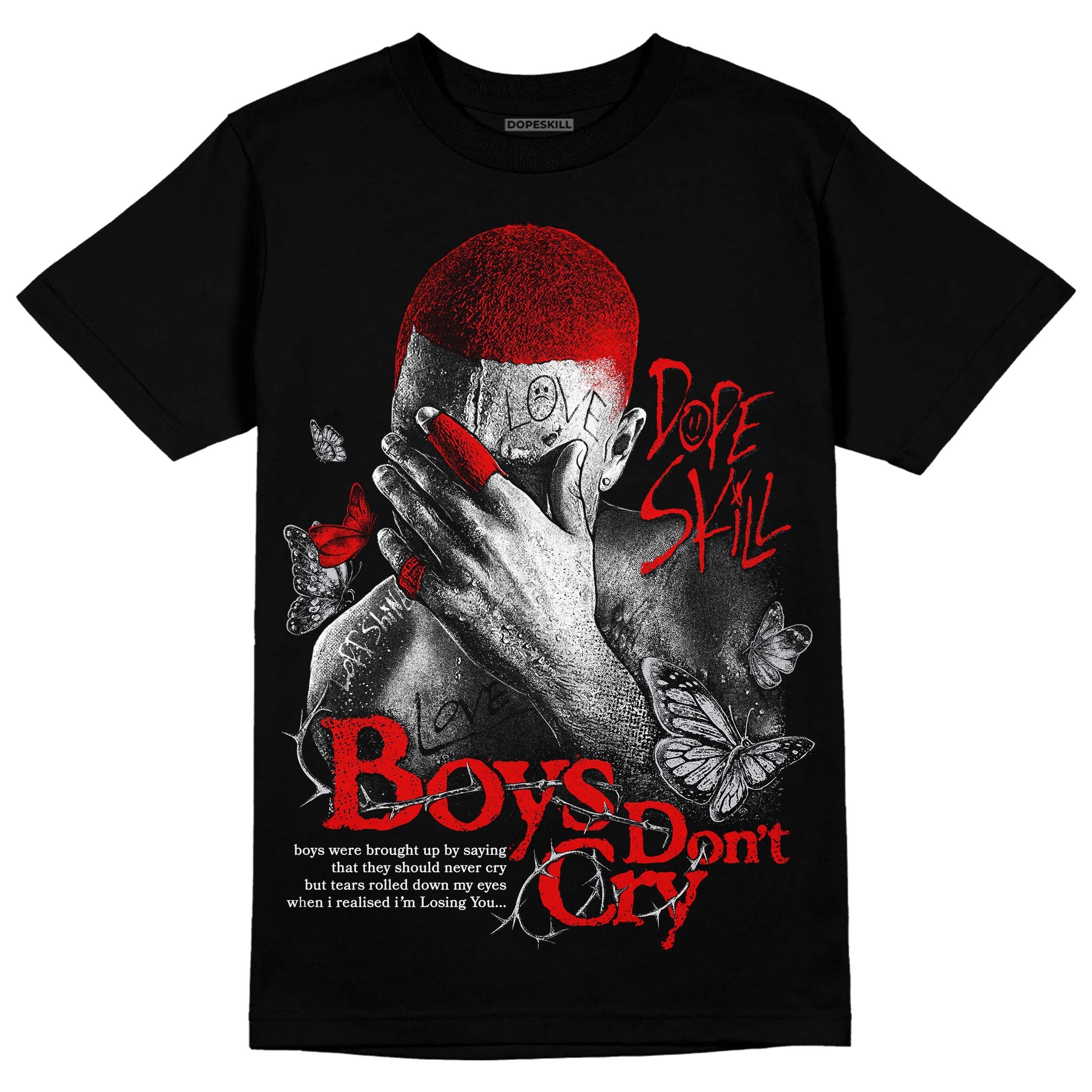Red Cement 4S superstreetwear T-Shirt Boys Don't Cry Graphic