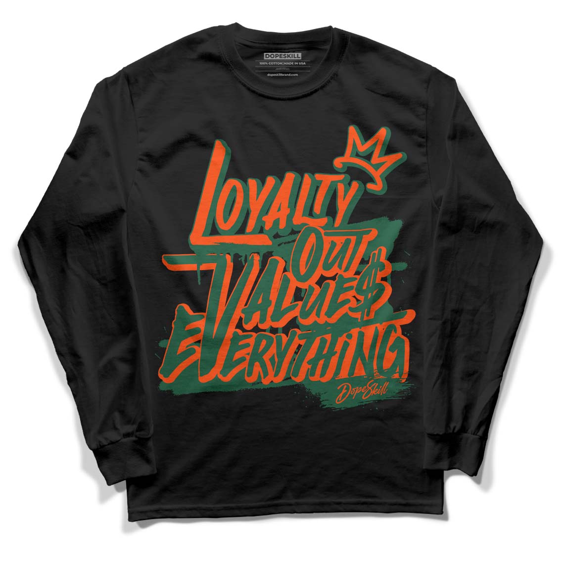 Dunk Low Team Dark Green Orange superstreetwear Long Sleeve T-Shirt LOVE Graphic