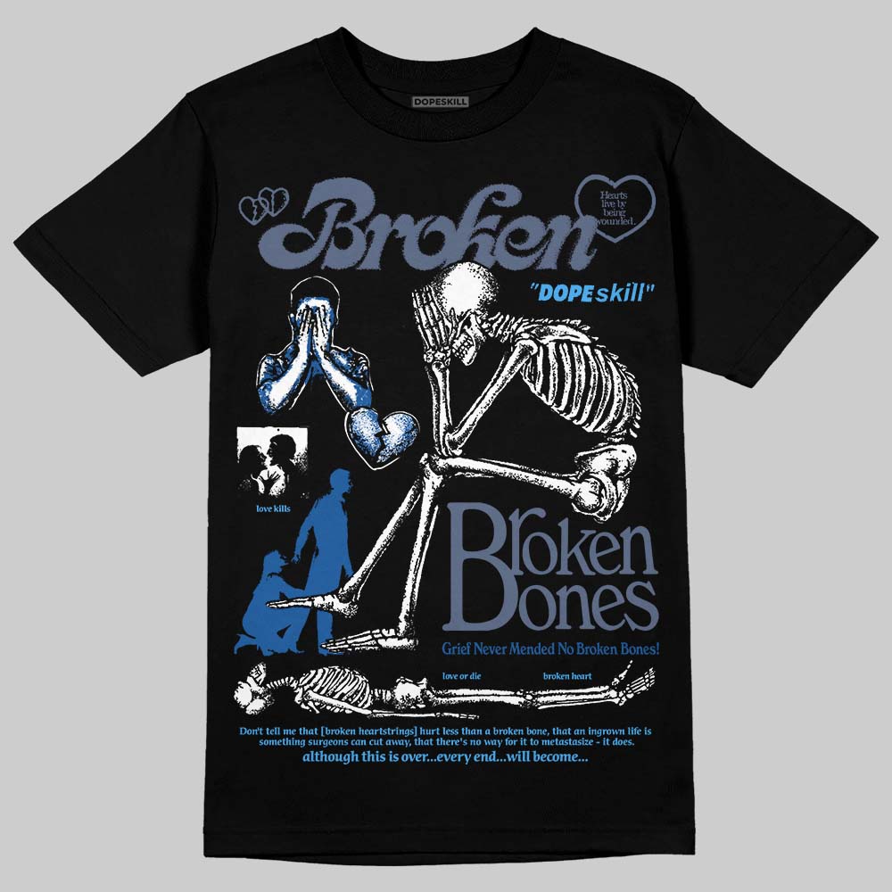Diffused Blue 11s DopeSkill T-Shirt Broken Bones Graphic
