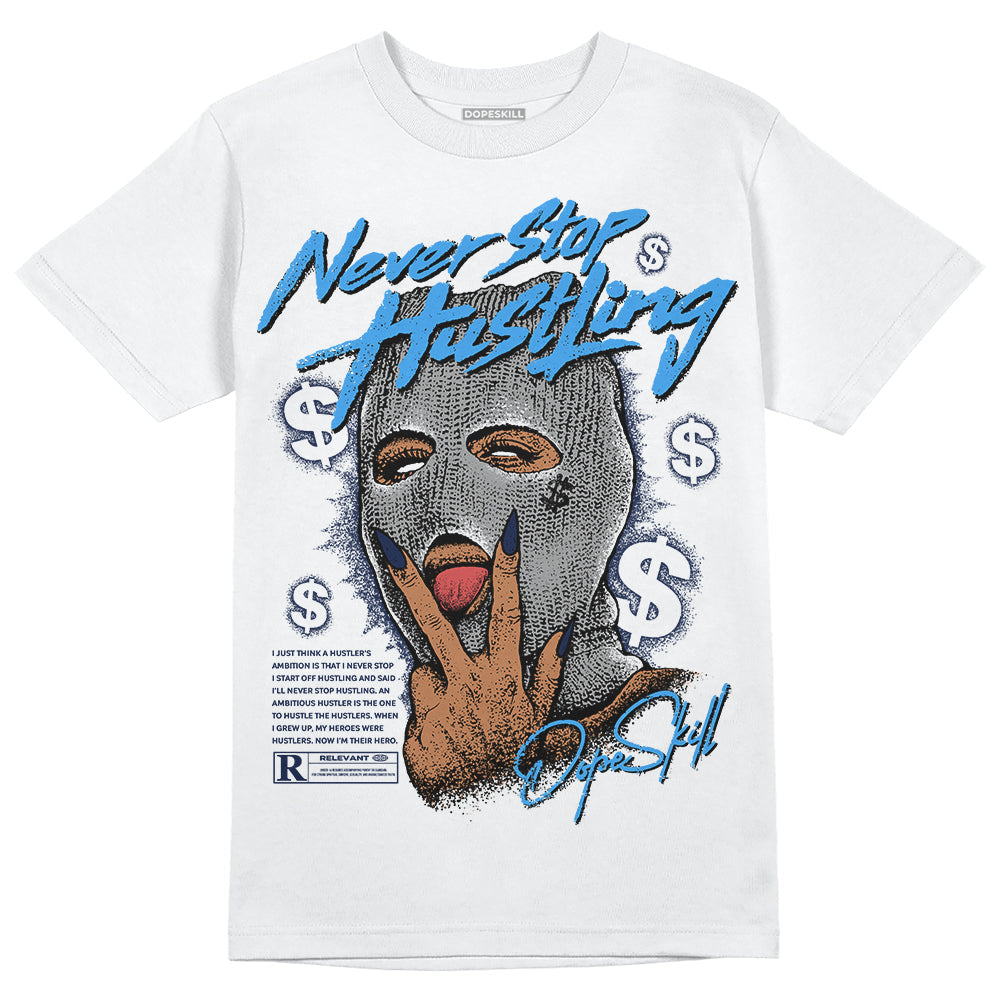 AJ Spizike White Obsidian superstreetwear T-Shirt Never Stop Hustling Graphic