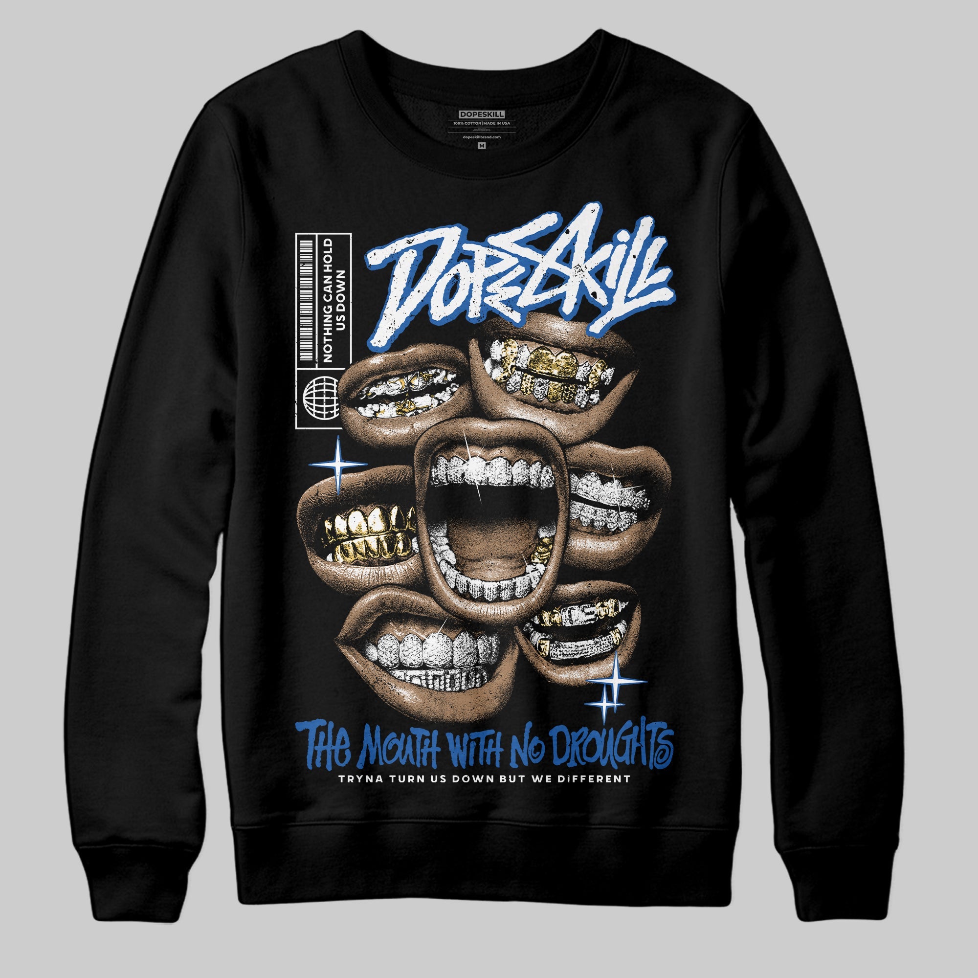 Blueberry 12s superstreetwear Sweatshirt The Mouth With No Droughts Graphic