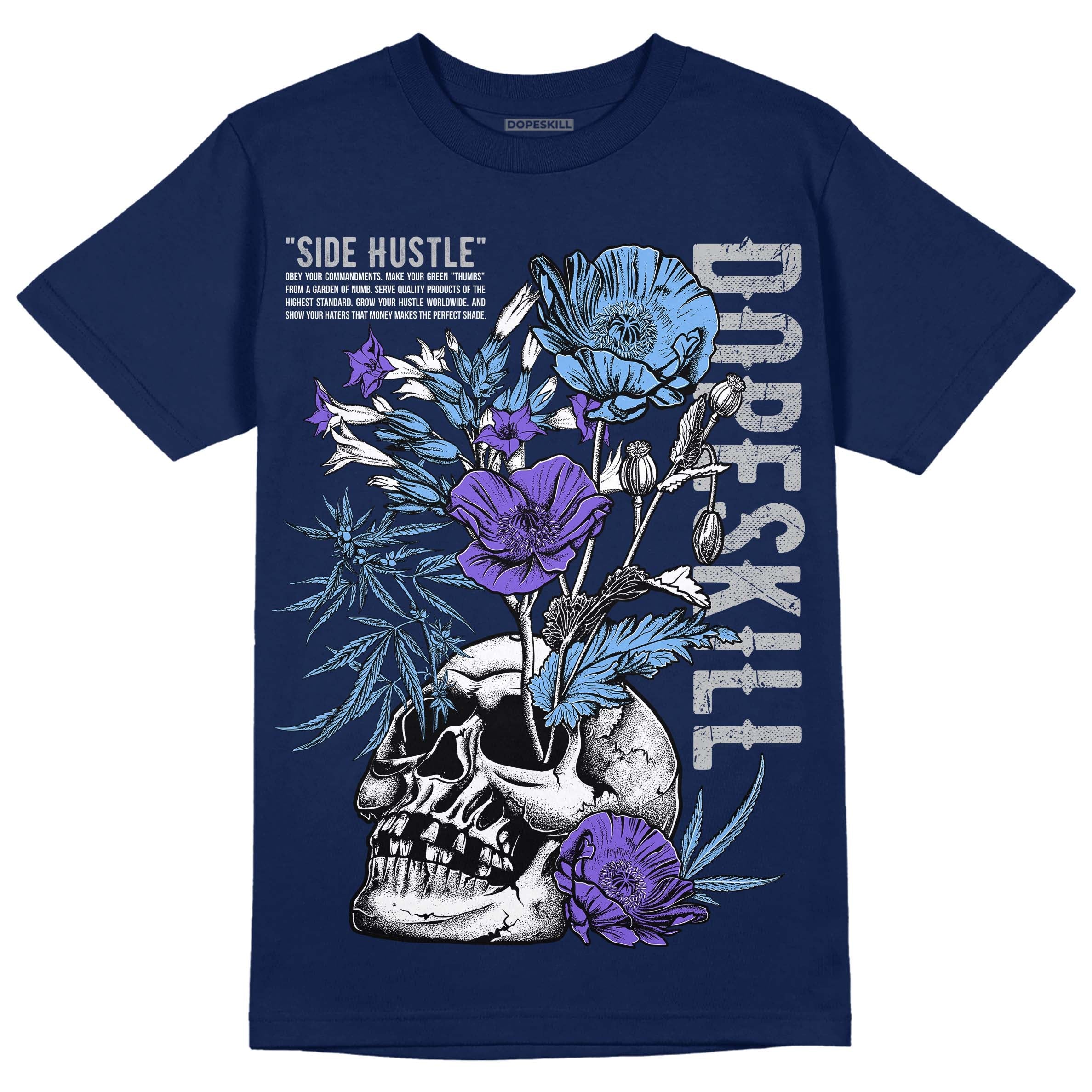 Midnight Navy 5s superstreetwear Navy T-Shirt Side Hustle Graphic