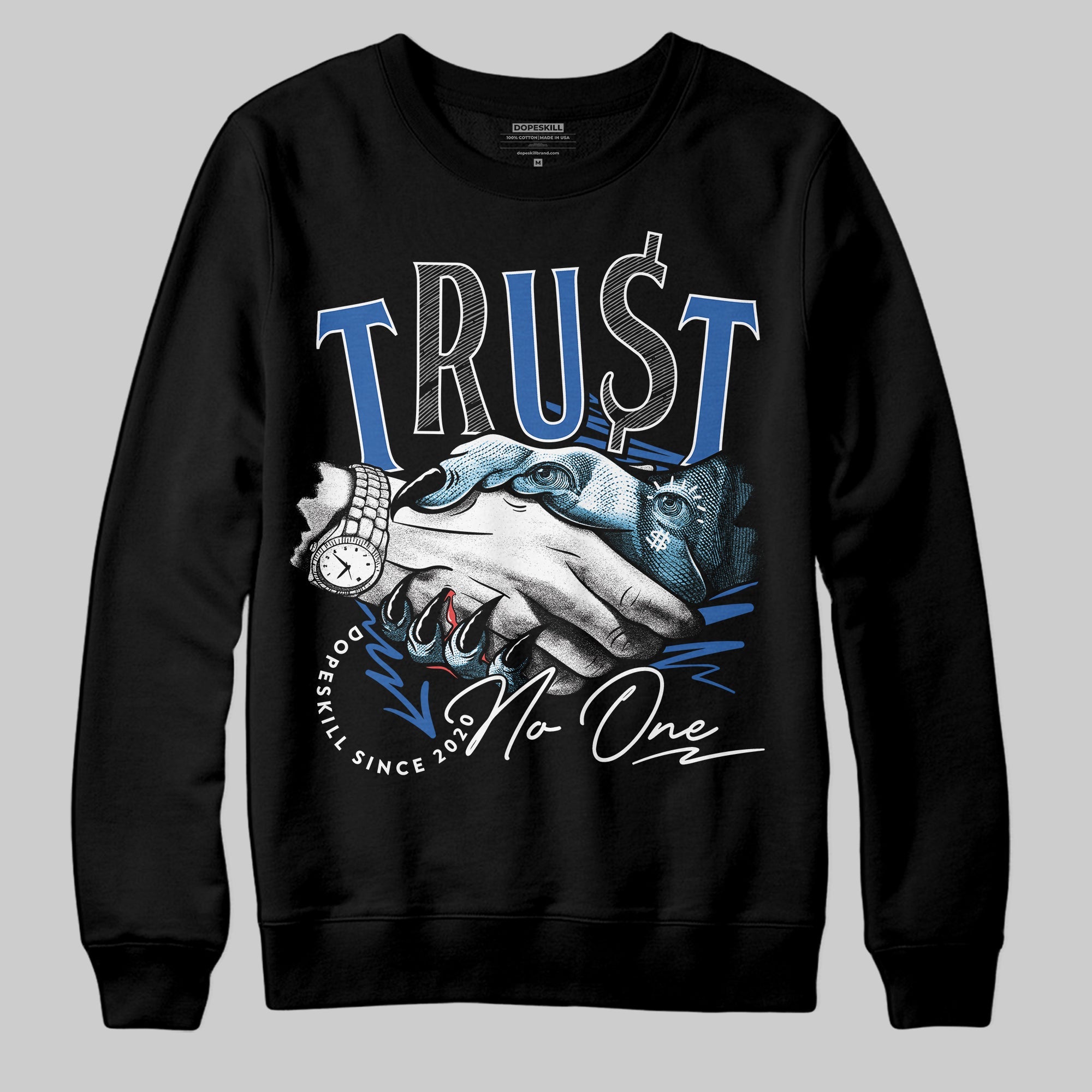 Blueberry 12s superstreetwear Sweatshirt Trust No One Graphic