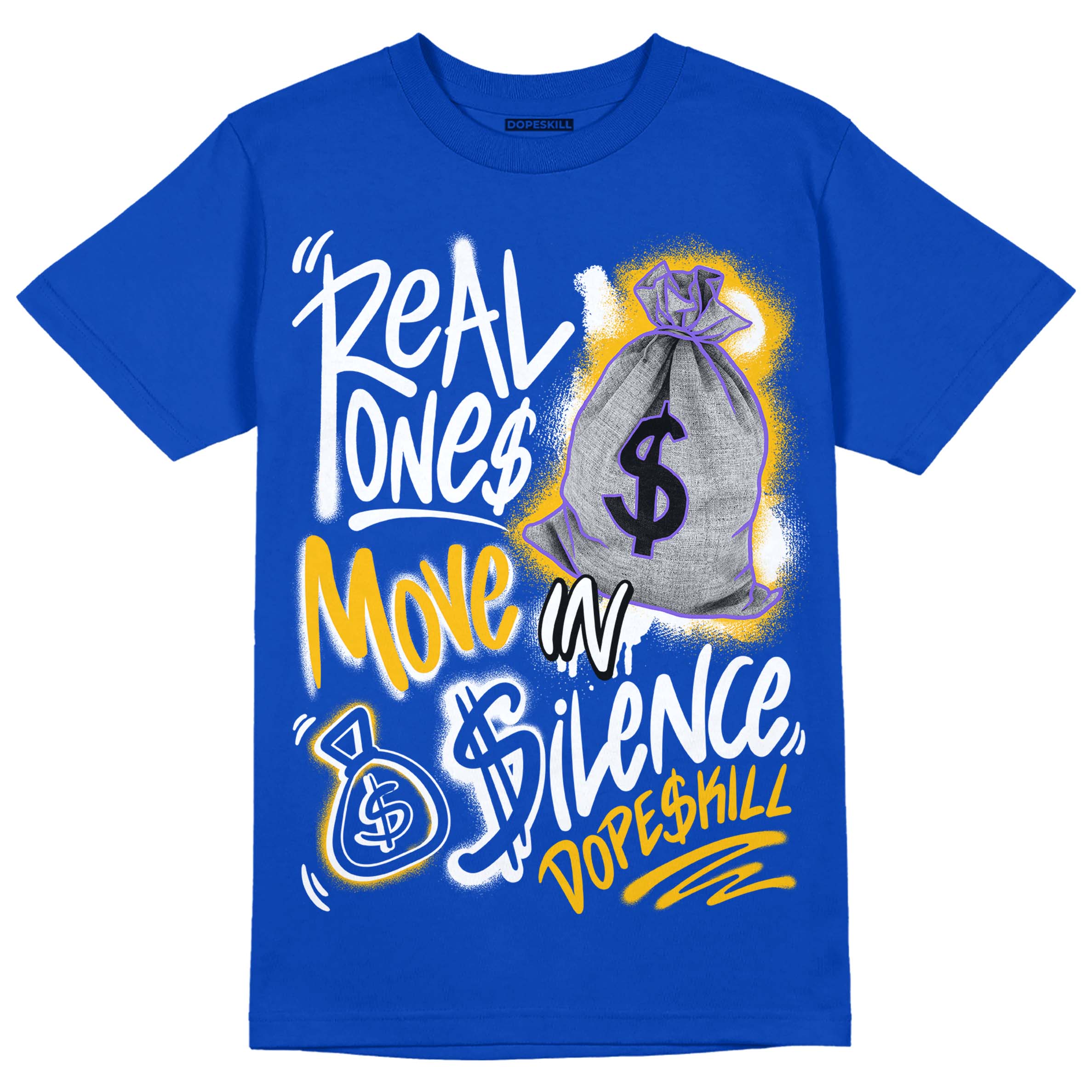 Royal Blue Collection superstreetwear Royal Blue T-shirt Real Ones Move In Silence Graphic