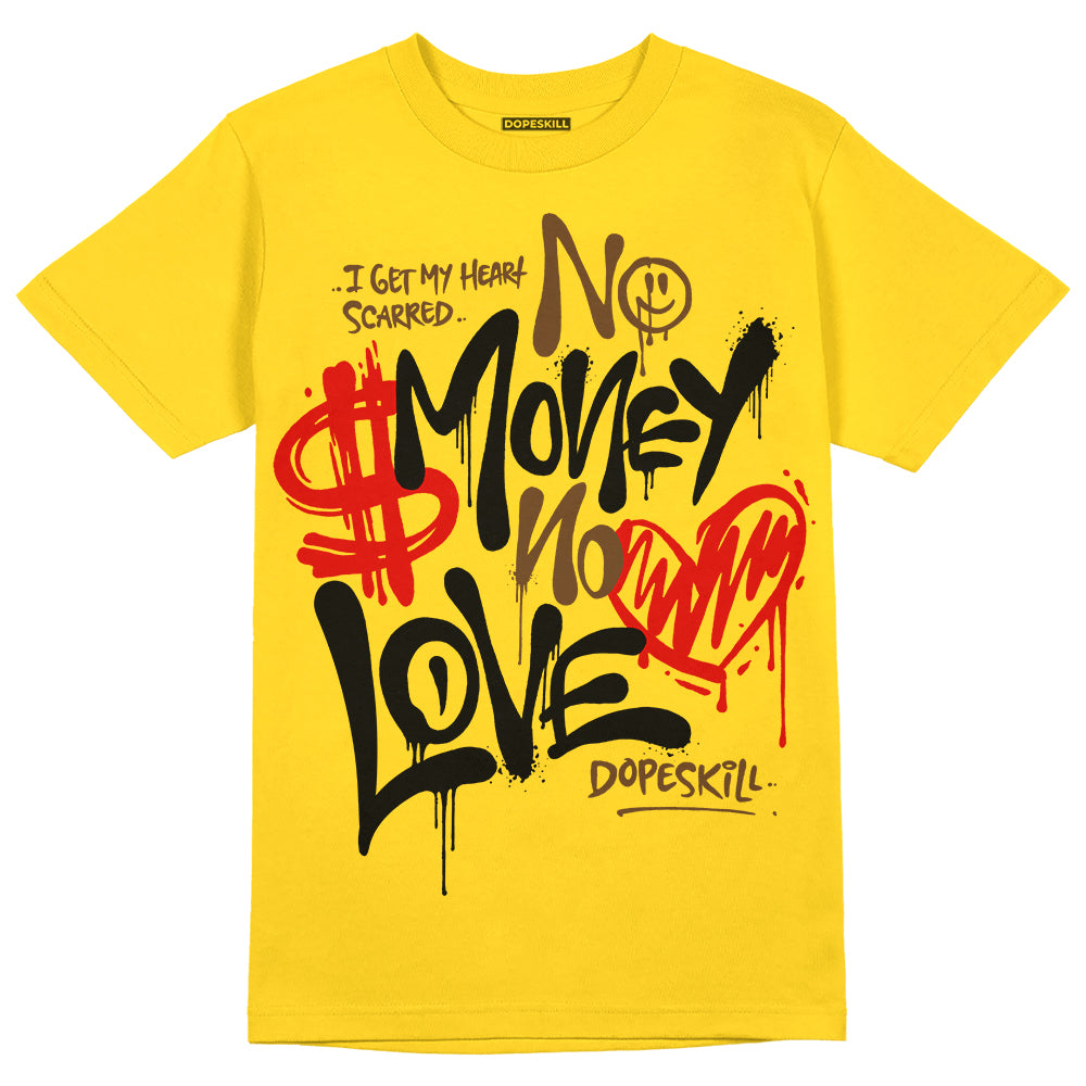 Yellow Ochre 6s superstreetwear Yellow T-shirt No Money No Love Typo Graphic