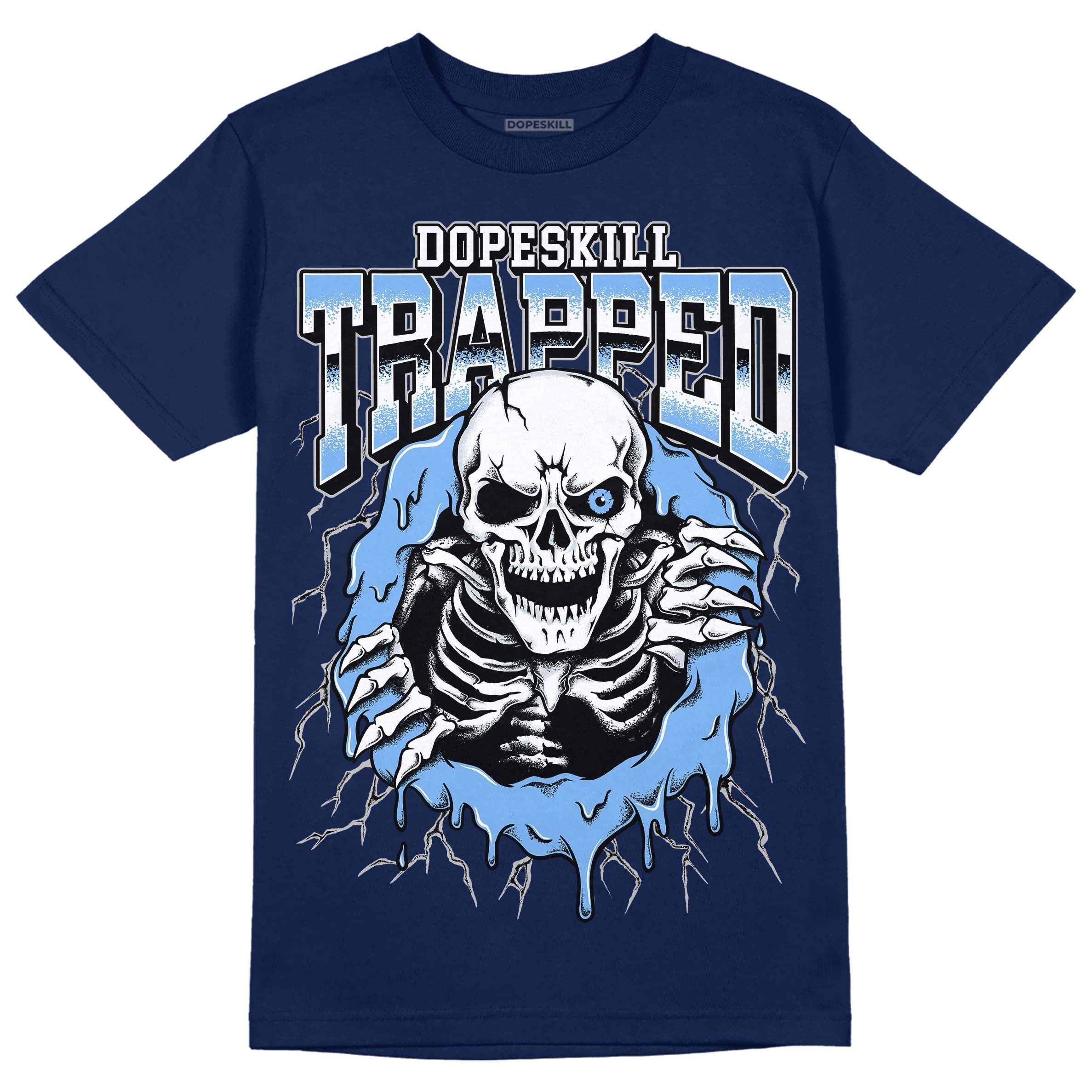 Midnight Navy 5s superstreetwear Navy T-Shirt Trapped Halloween Graphic