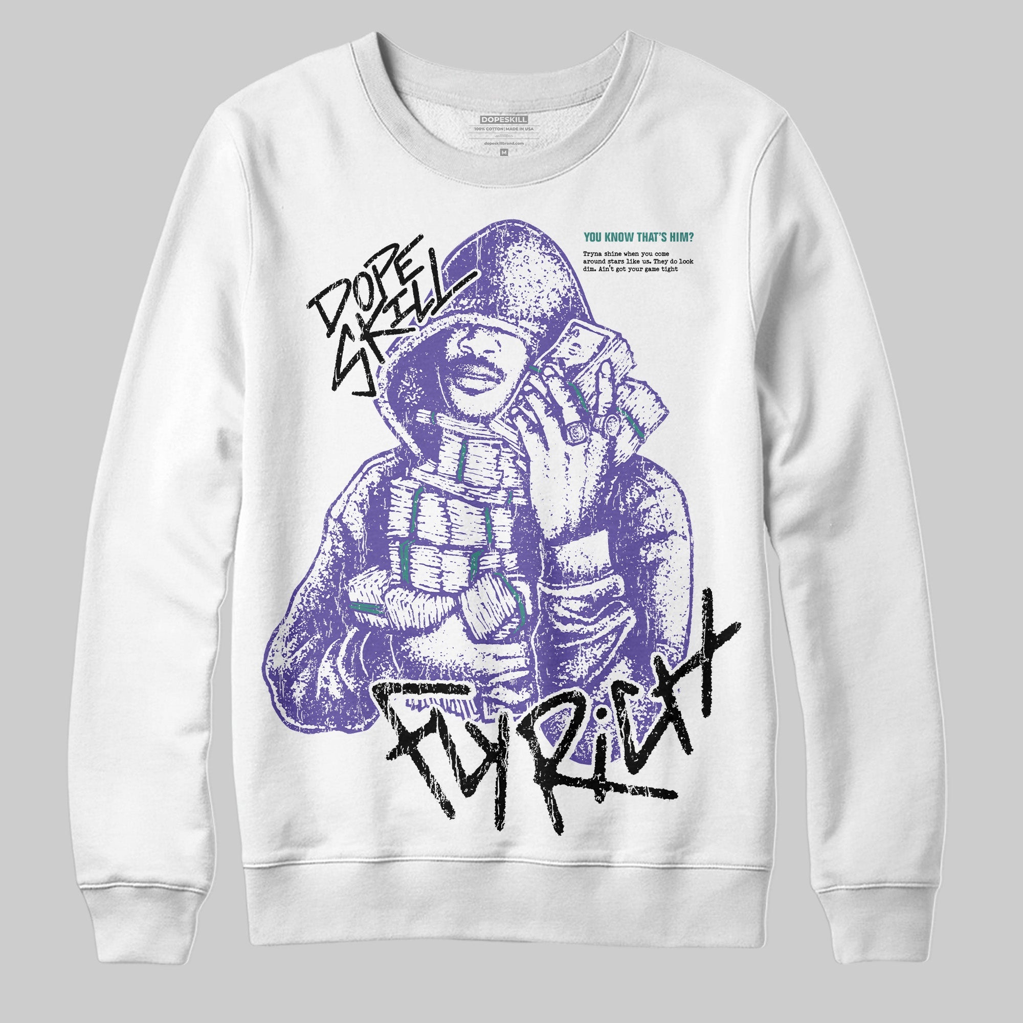 Grape 5s superstreetwear Sweatshirt Fly Rich Graphic