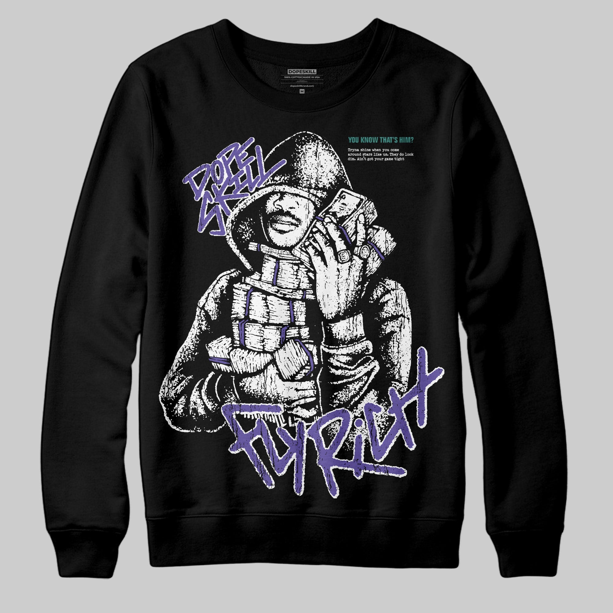 Grape 5s superstreetwear Sweatshirt Fly Rich Graphic