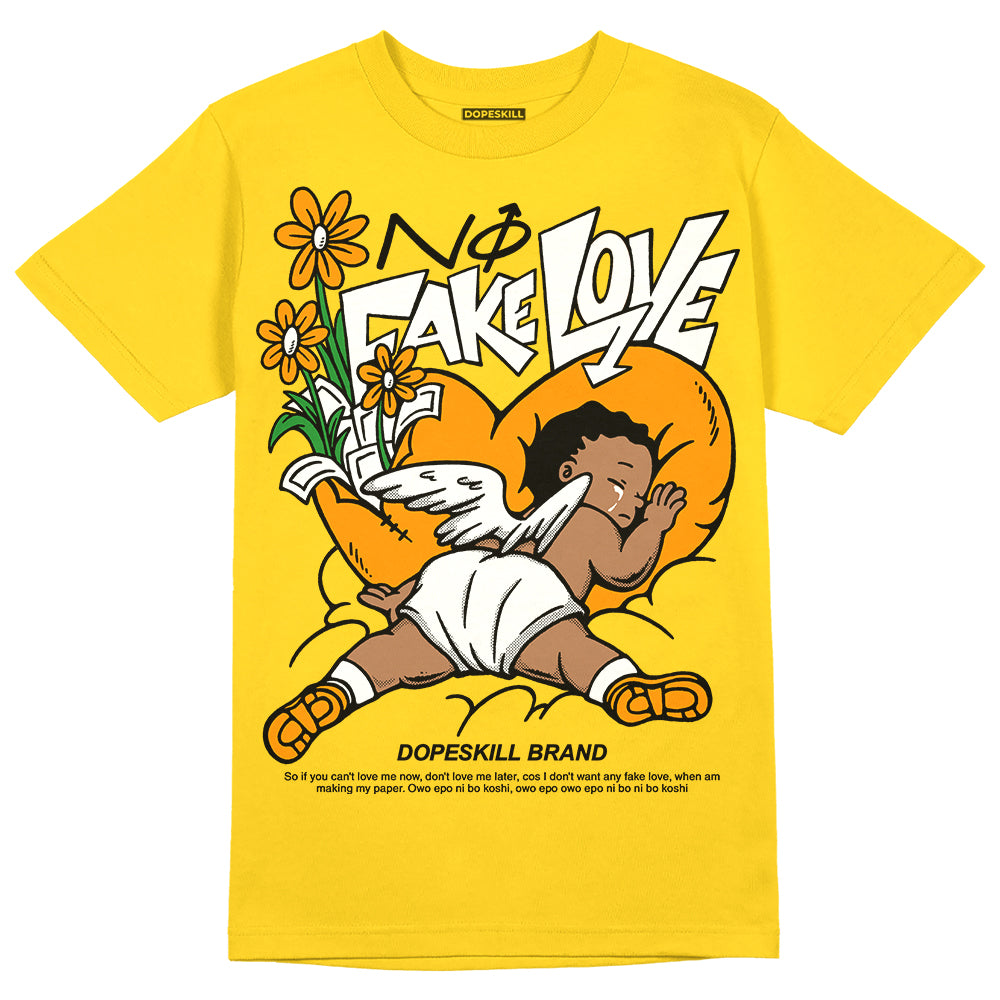 Yellow Ochre 6s superstreetwear Yellow T-shirt No Fake Love Graphic
