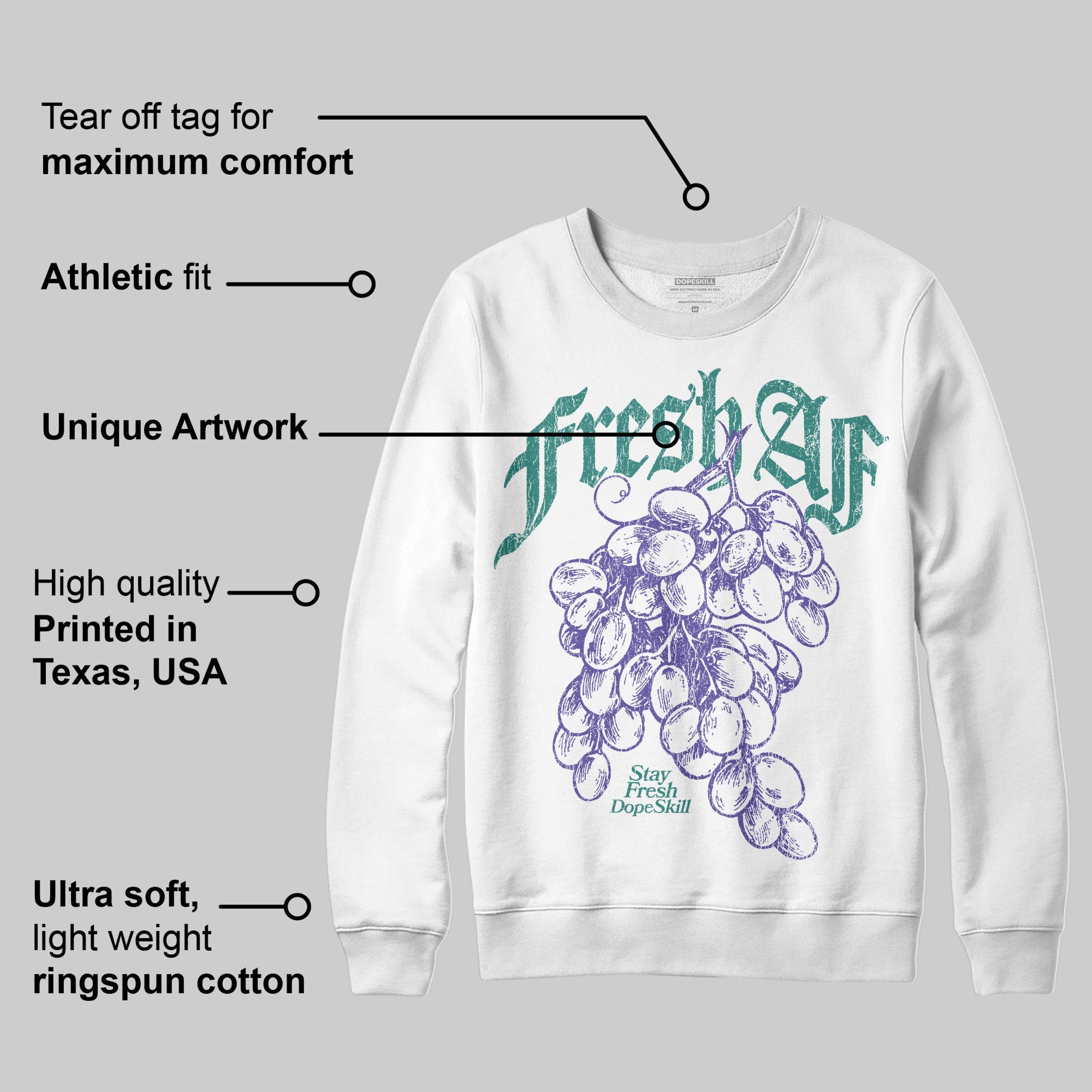 Grape 5s superstreetwear Sweatshirt Fresh AF Graphic