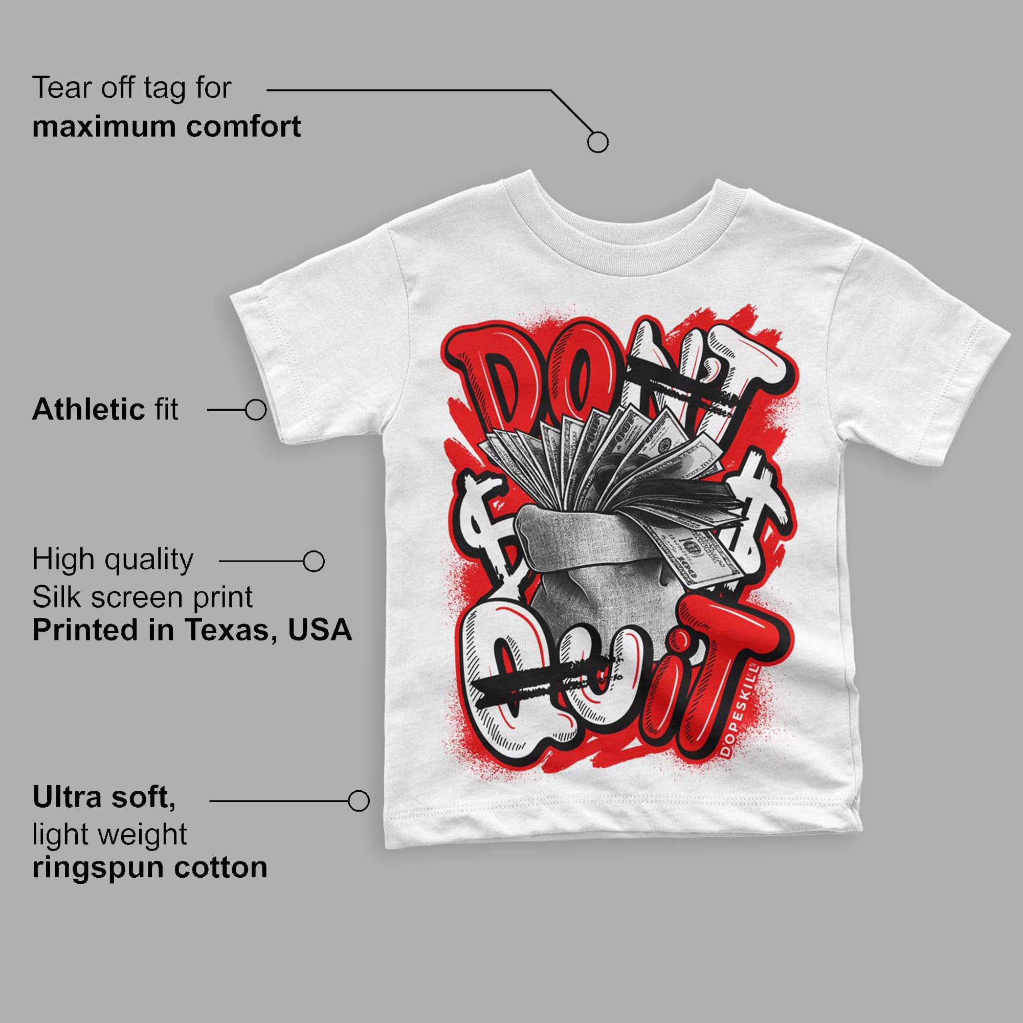 Cherry 11s superstreetwear Toddler Kids T-shirt Don't Quit Graphic