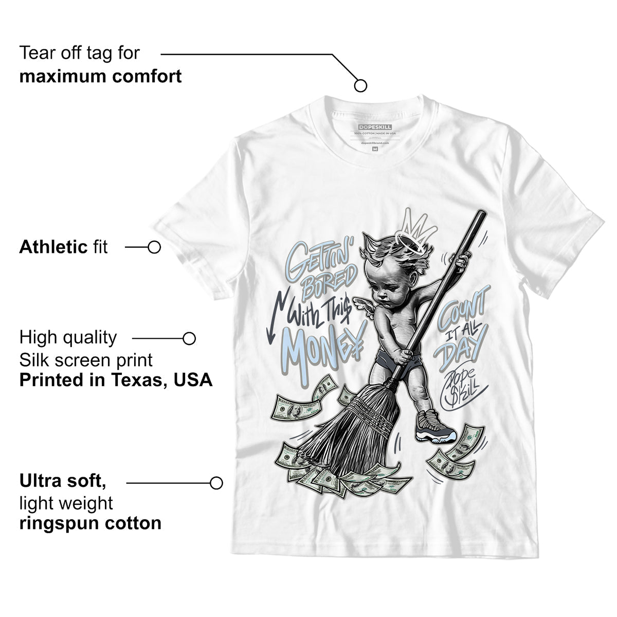 AJ 11 Cool Grey superstreetwear T-Shirt Gettin Bored With This Money Graphic