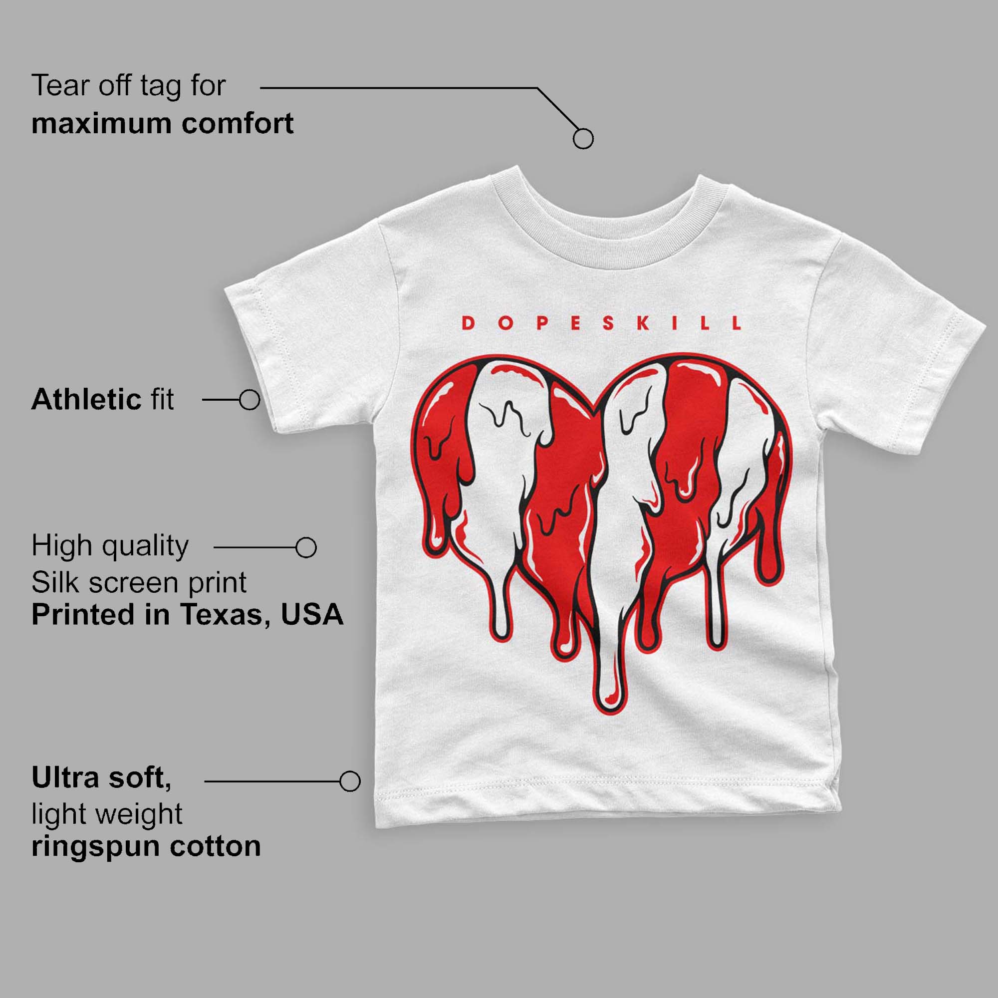 Cherry 11s superstreetwear Toddler Kids T-shirt Slime Drip Heart Graphic